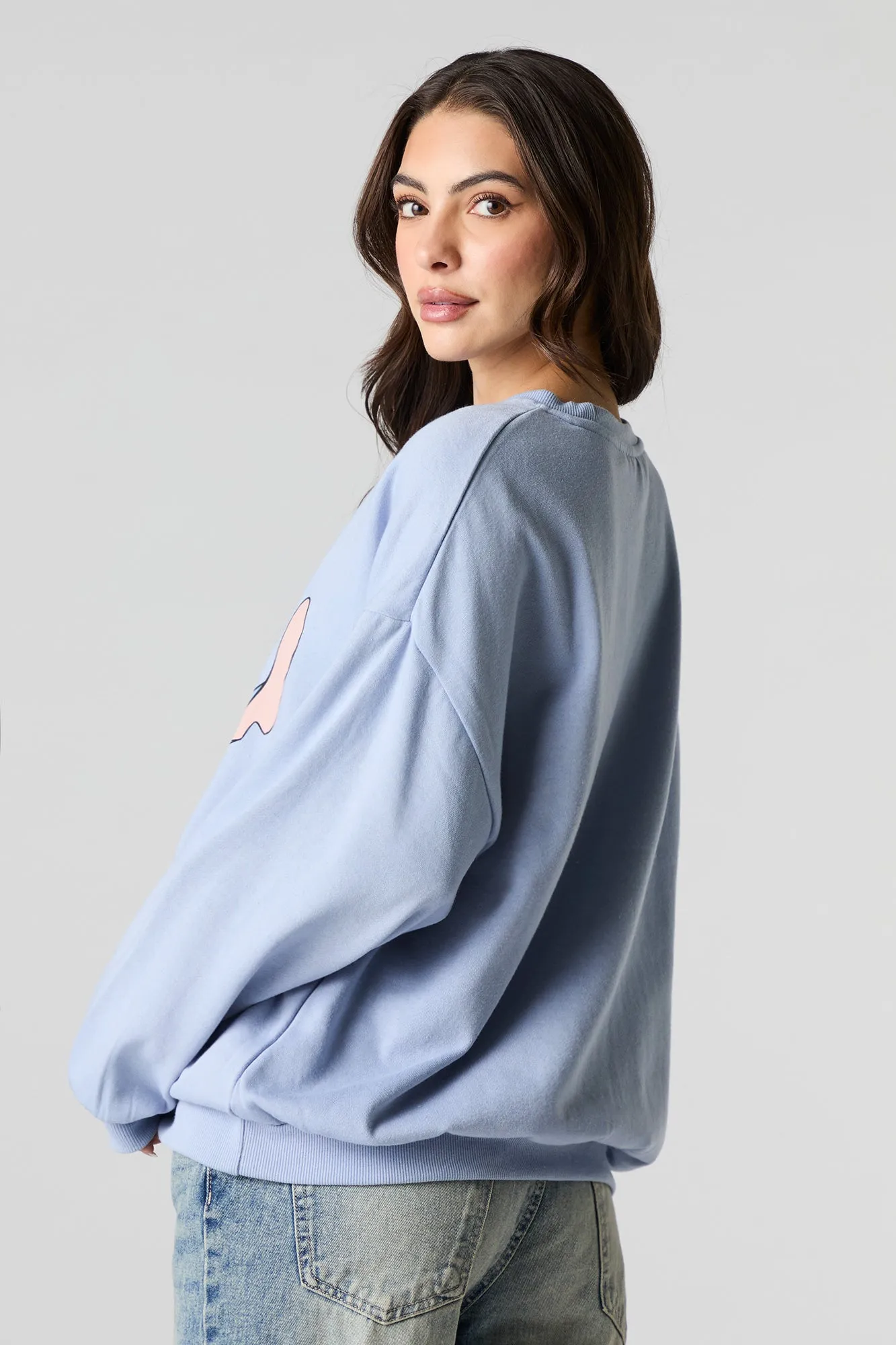 Stitch Graphic Fleece Sweatshirt sold by Charlotte Russe product image thumbnail 2