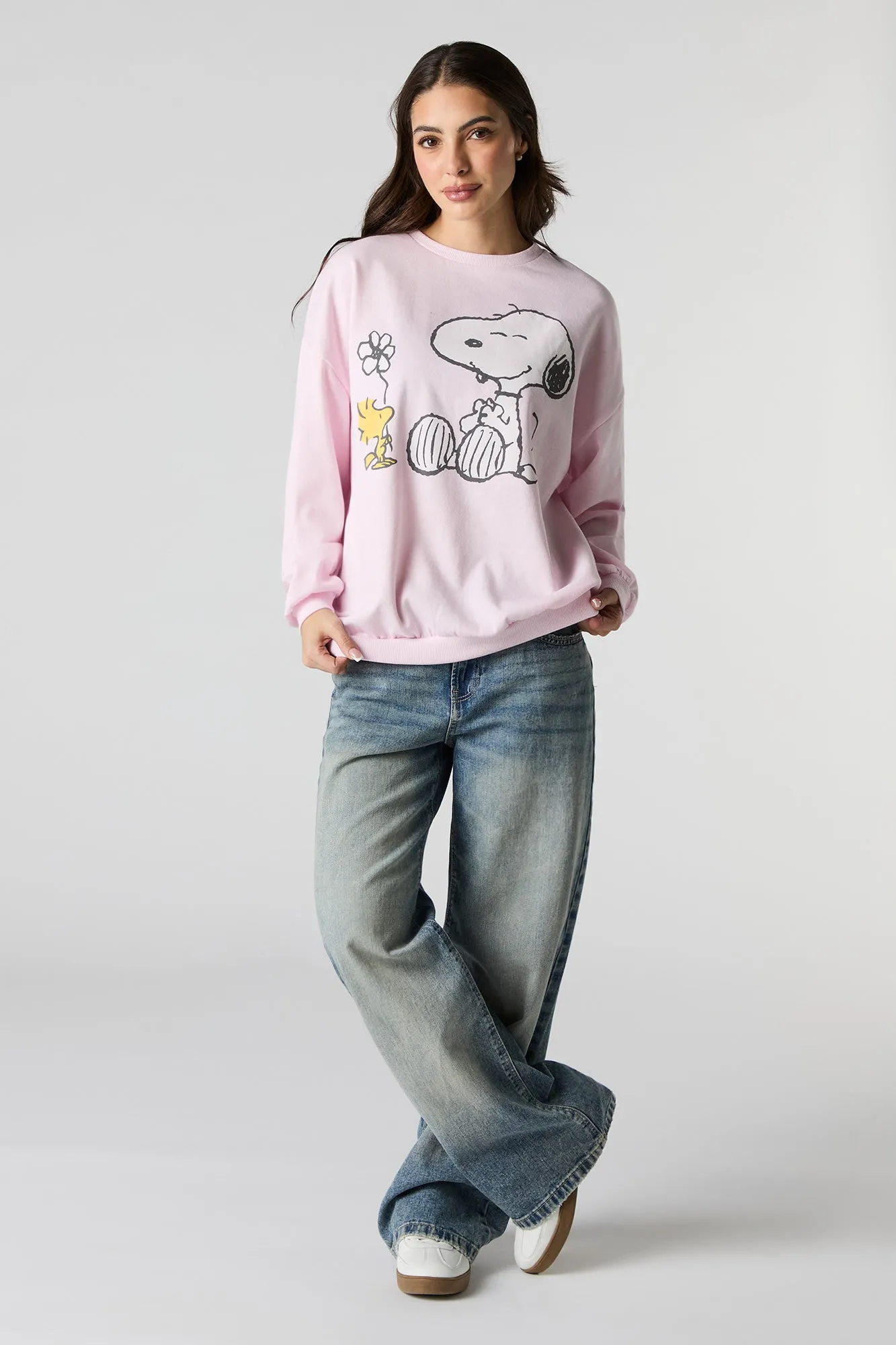 Snoopy Graphic Fleece Sweatshirt sold by Charlotte Russe product image thumbnail 3