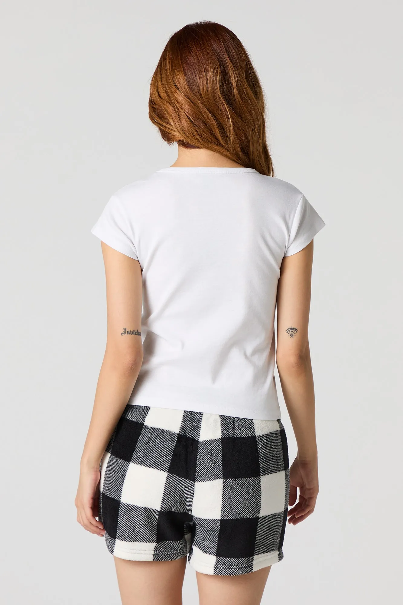 Printed Plush Pajama Short sold by Charlotte Russe product image thumbnail 5