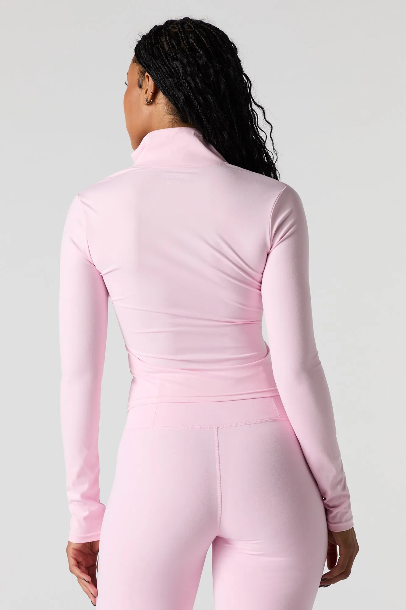 Active Solid Zip-Up Long Sleeve Top sold by Charlotte Russe product image thumbnail 2