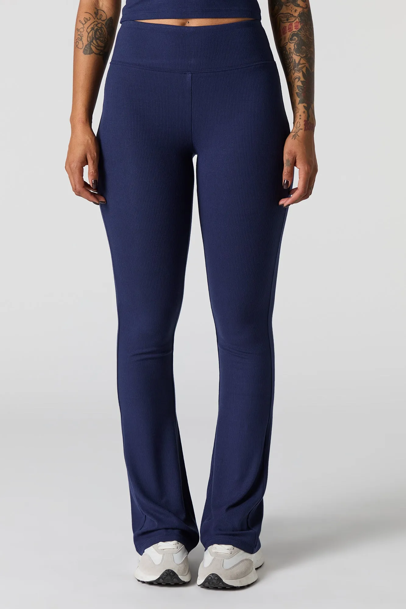 Active Soft Ribbed Flare Pant sold by Charlotte Russe product image thumbnail 2