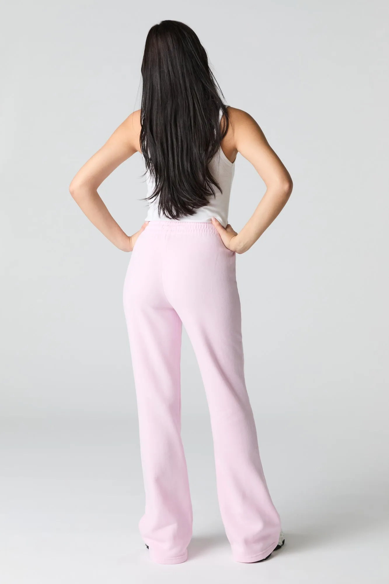 Bow Embroidered Fleece Flare Sweatpant sold by Charlotte Russe product image thumbnail 3