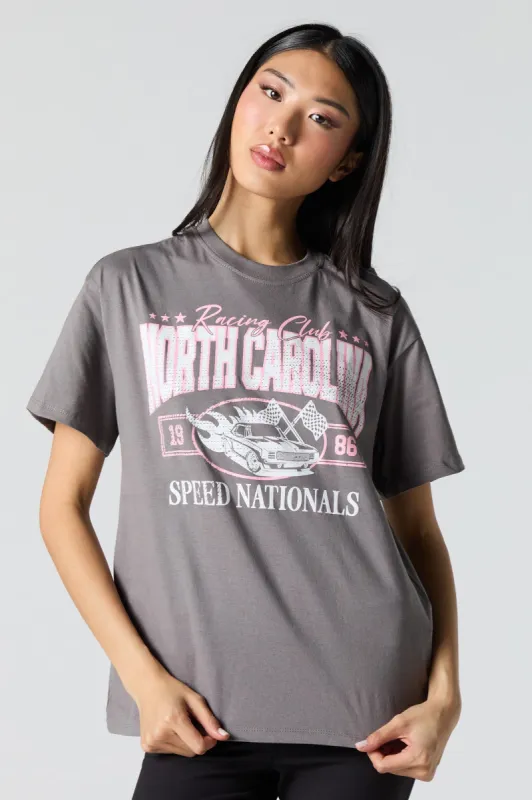 North Carolina Racing Club Graphic Boyfriend T-Shirt sold by Charlotte Russe
