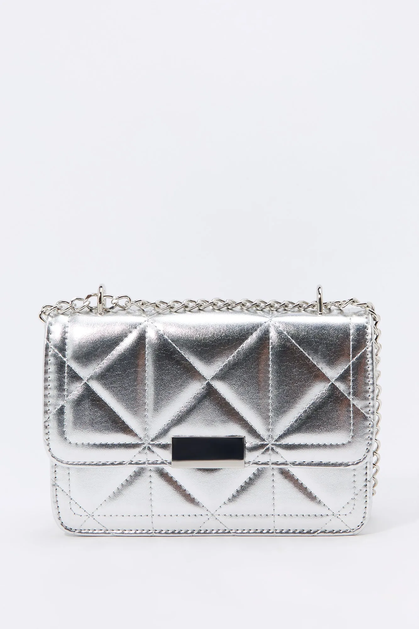 Faux Leather Quilted Crossbody Purse sold by Charlotte Russe product image thumbnail 4