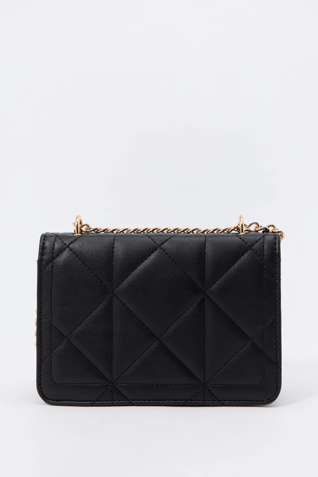 Faux Leather Quilted Crossbody Purse sold by Charlotte Russe product image thumbnail 3