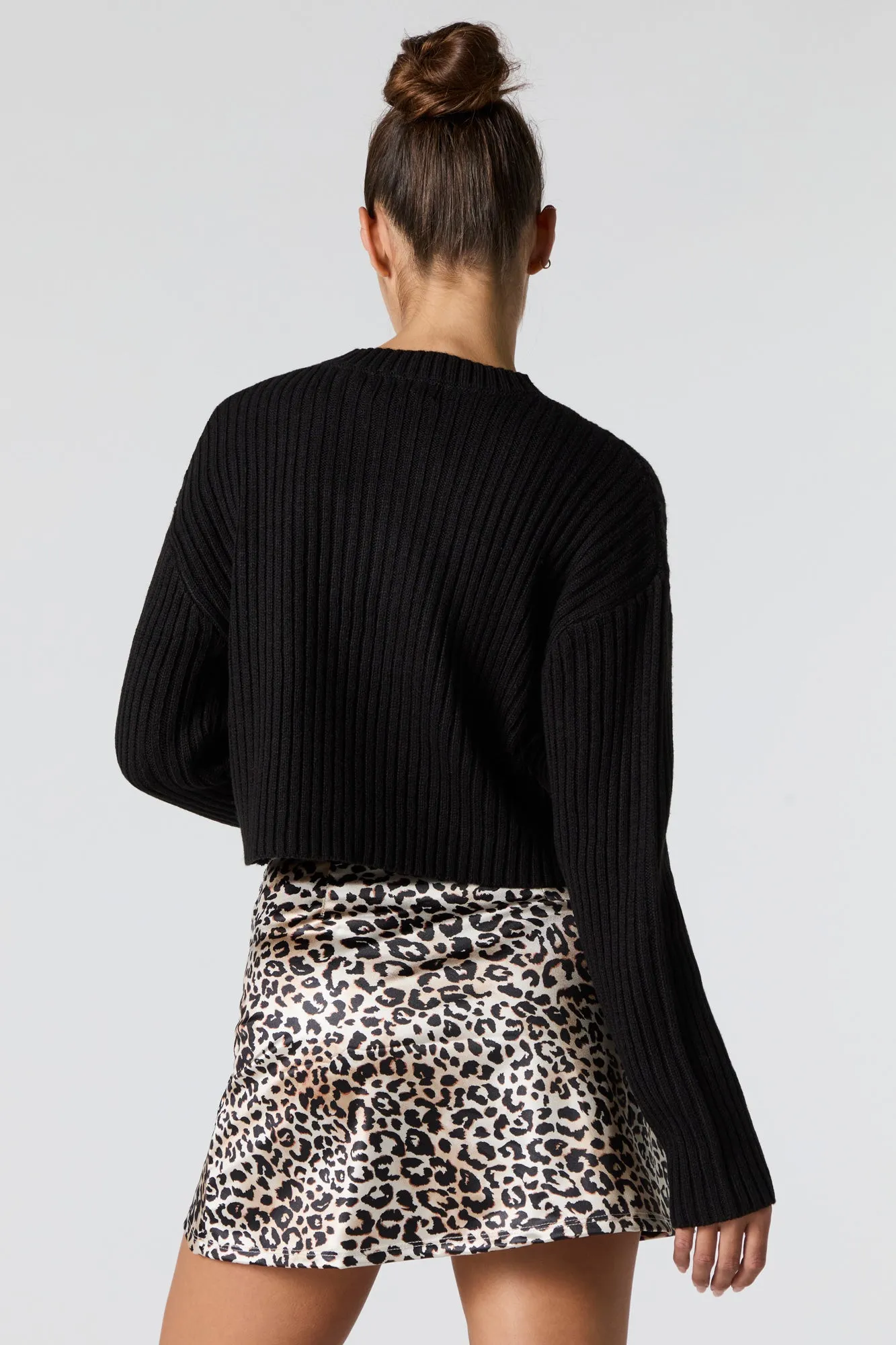 Ribbed Knit Skimmer Sweater sold by Charlotte Russe product image thumbnail 3