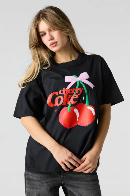 Cherry Coke Graphic Boyfriend T-Shirt sold by Charlotte Russe