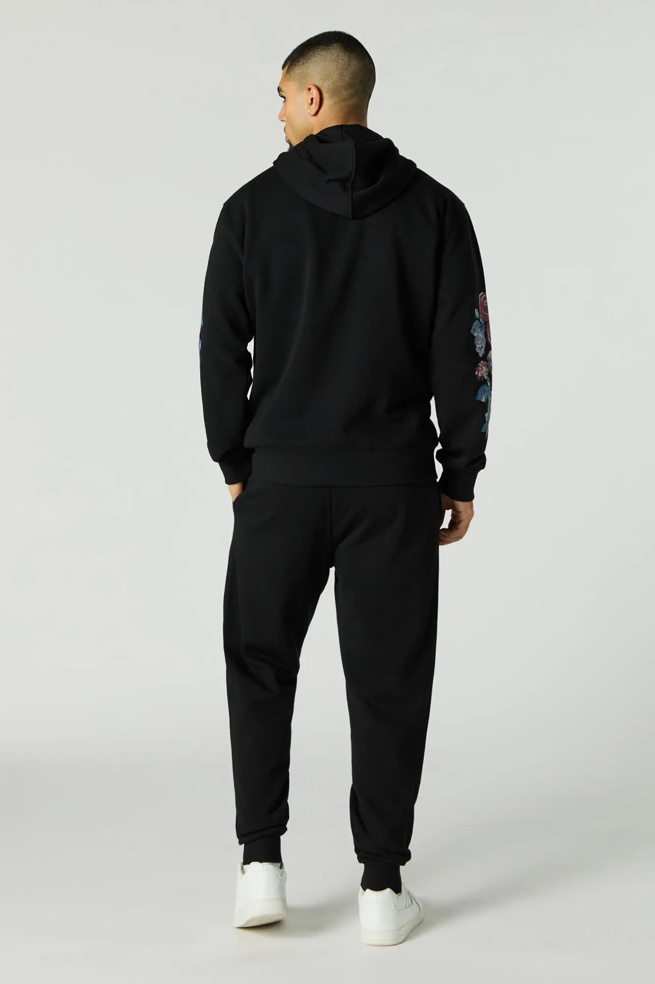 Floral B Embroidered Fleece Jogger sold by Charlotte Russe product image thumbnail 3