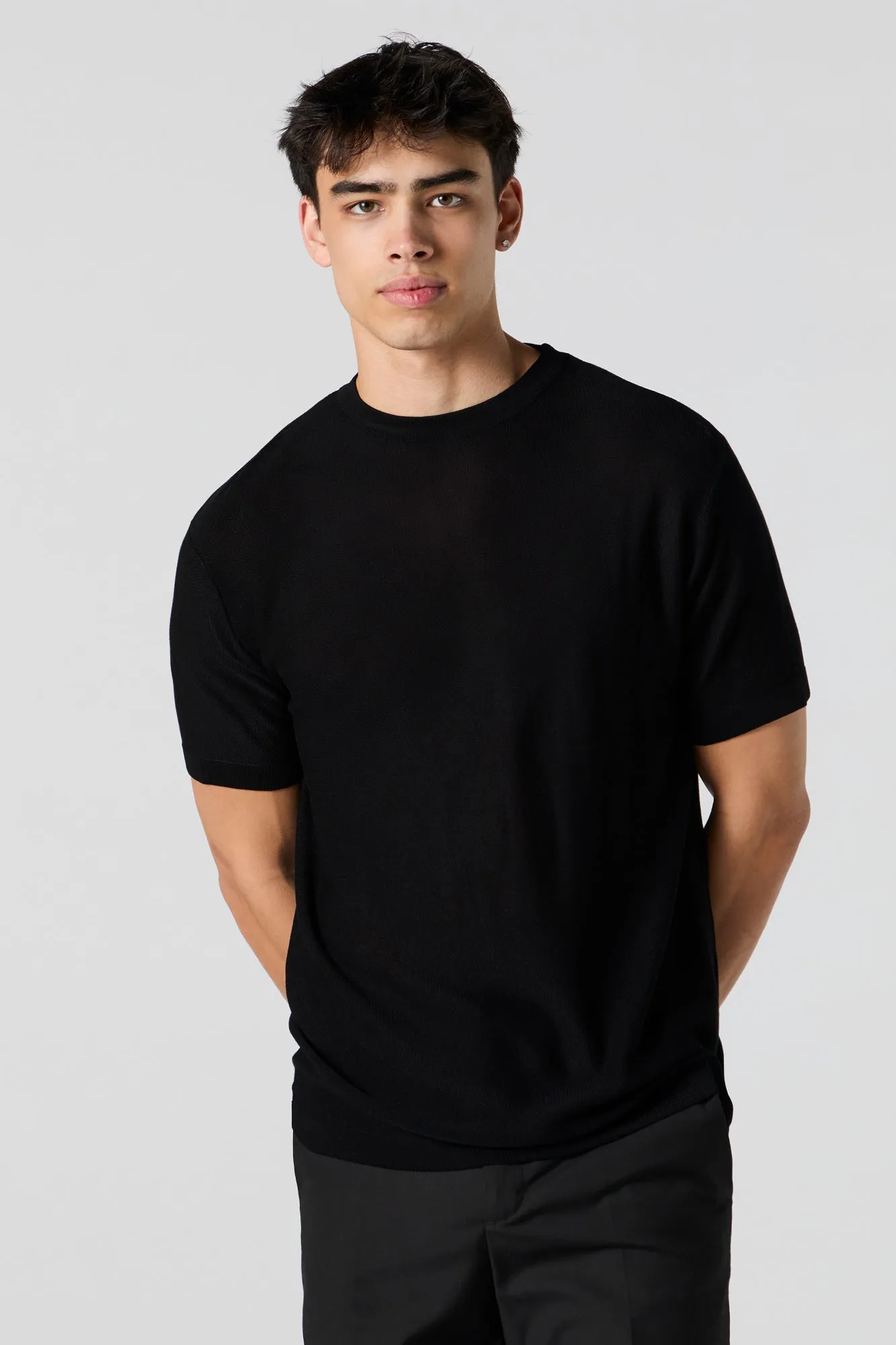 Solid Knit T-Shirt sold by Charlotte Russe product image thumbnail 4