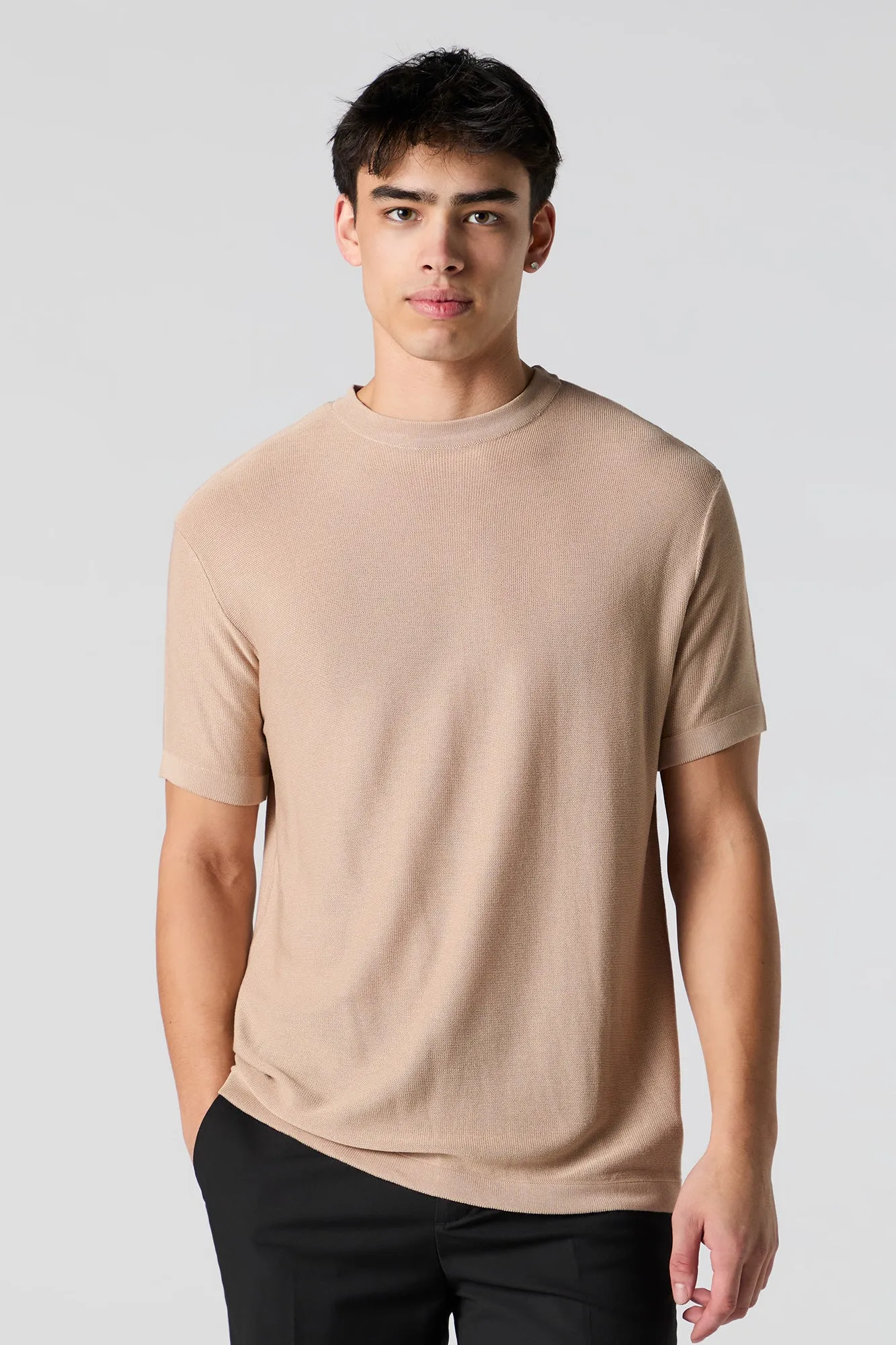 Solid Knit T-Shirt sold by Charlotte Russe