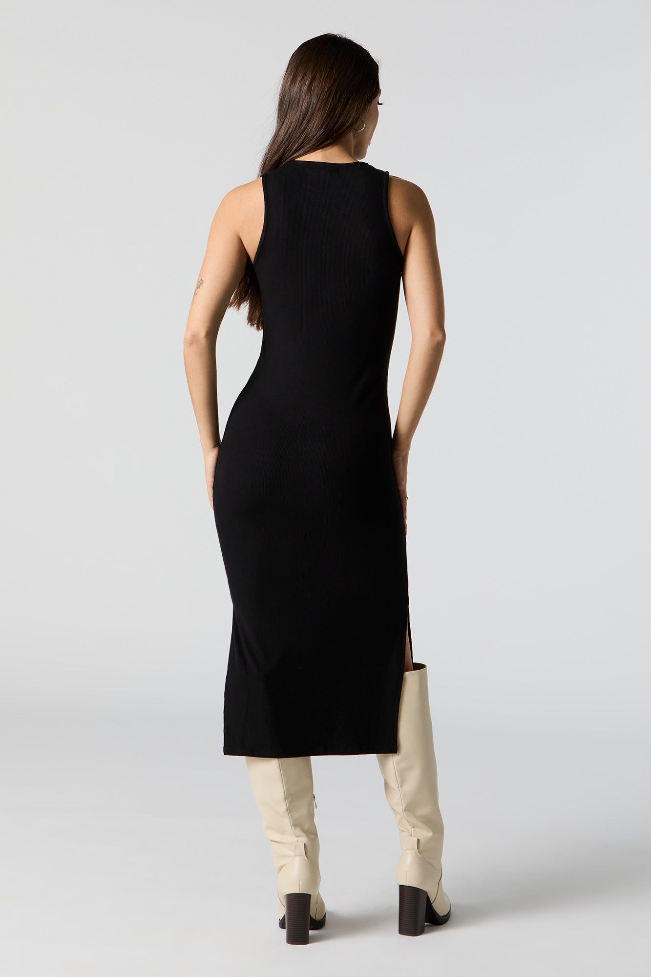 Ribbed Double Slit Bodycon Midi Dress sold by Charlotte Russe product image thumbnail 3