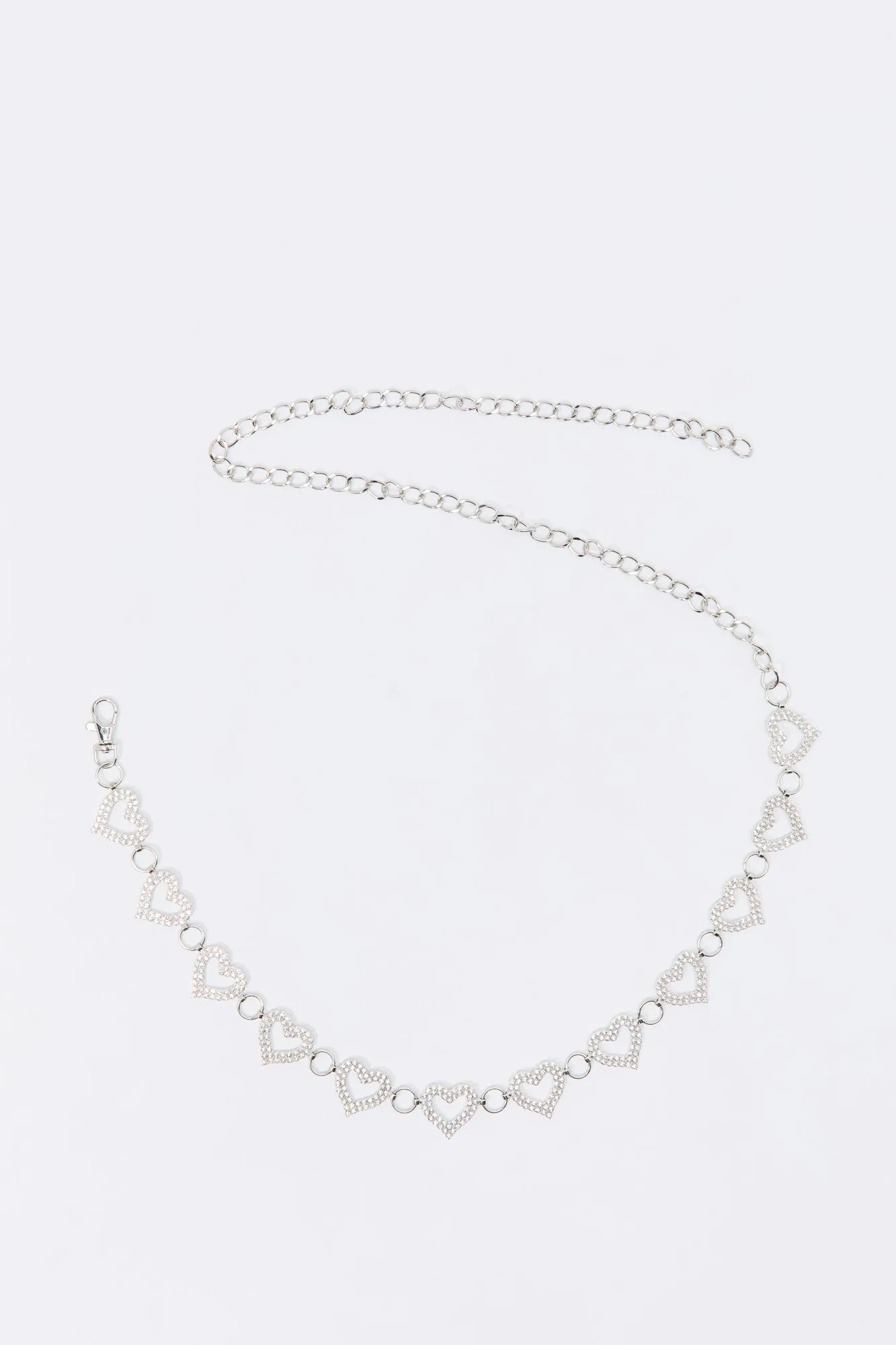 Rhinestone Heart Chain Belt sold by Charlotte Russe product image thumbnail 3