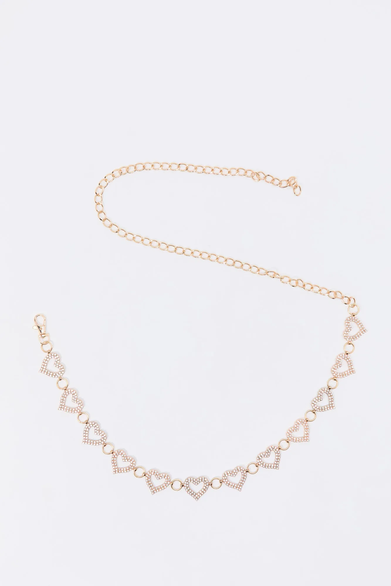 Rhinestone Heart Chain Belt sold by Charlotte Russe