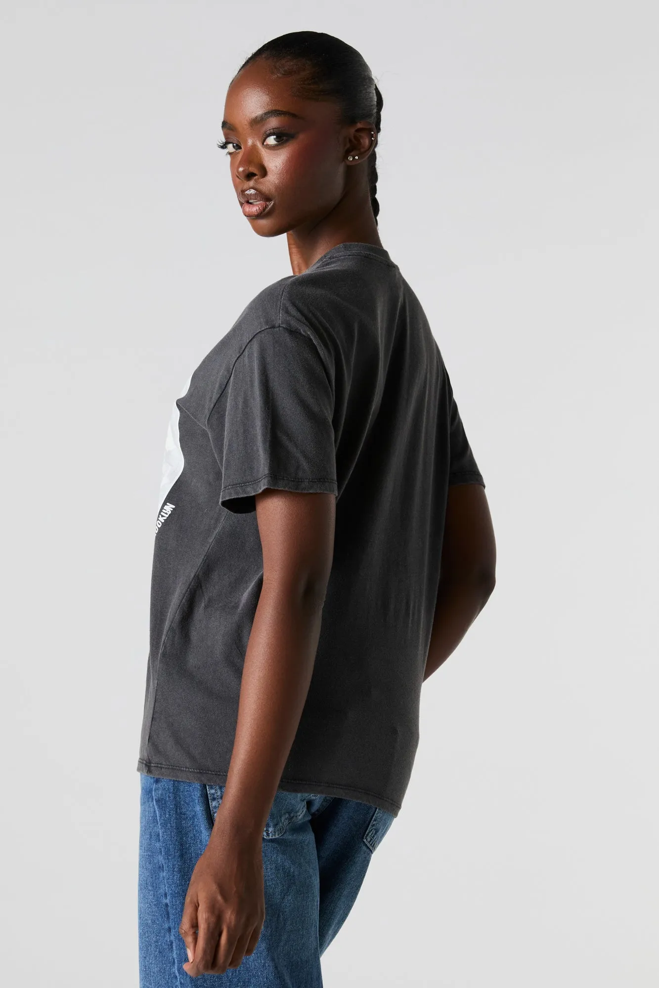 09 NYC Graphic Washed Boyfriend T-Shirt sold by Charlotte Russe product image thumbnail 3