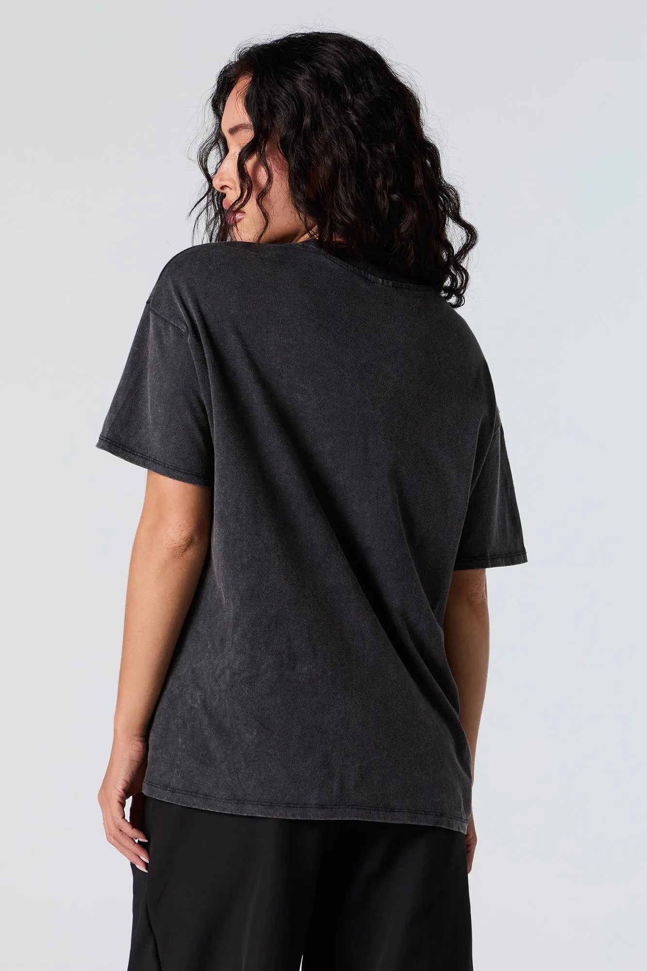 Iconic Bow Graphic Washed Boyfriend T-Shirt sold by Charlotte Russe product image thumbnail 3