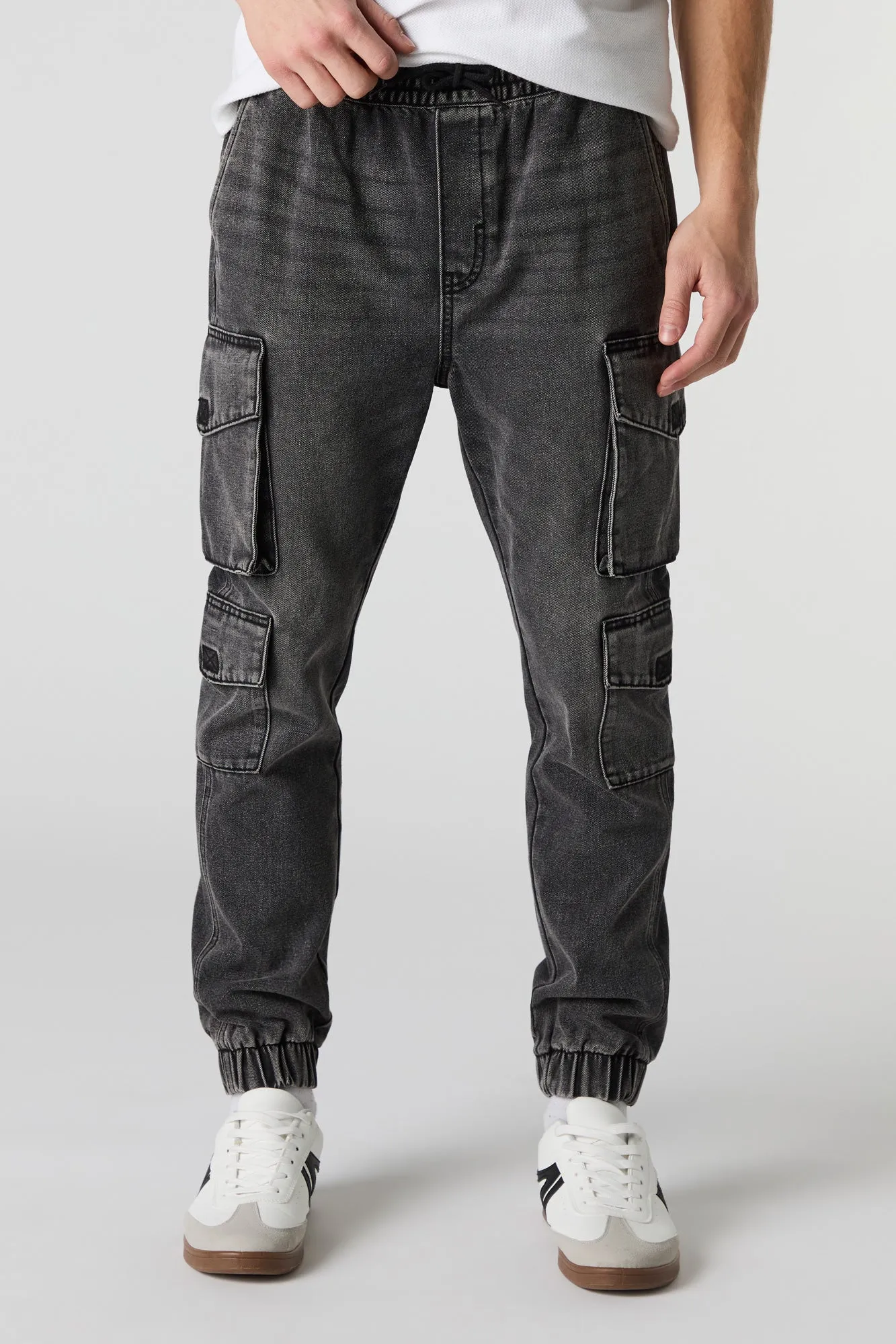 Denim Multi Pocket Cargo Jogger sold by Charlotte Russe