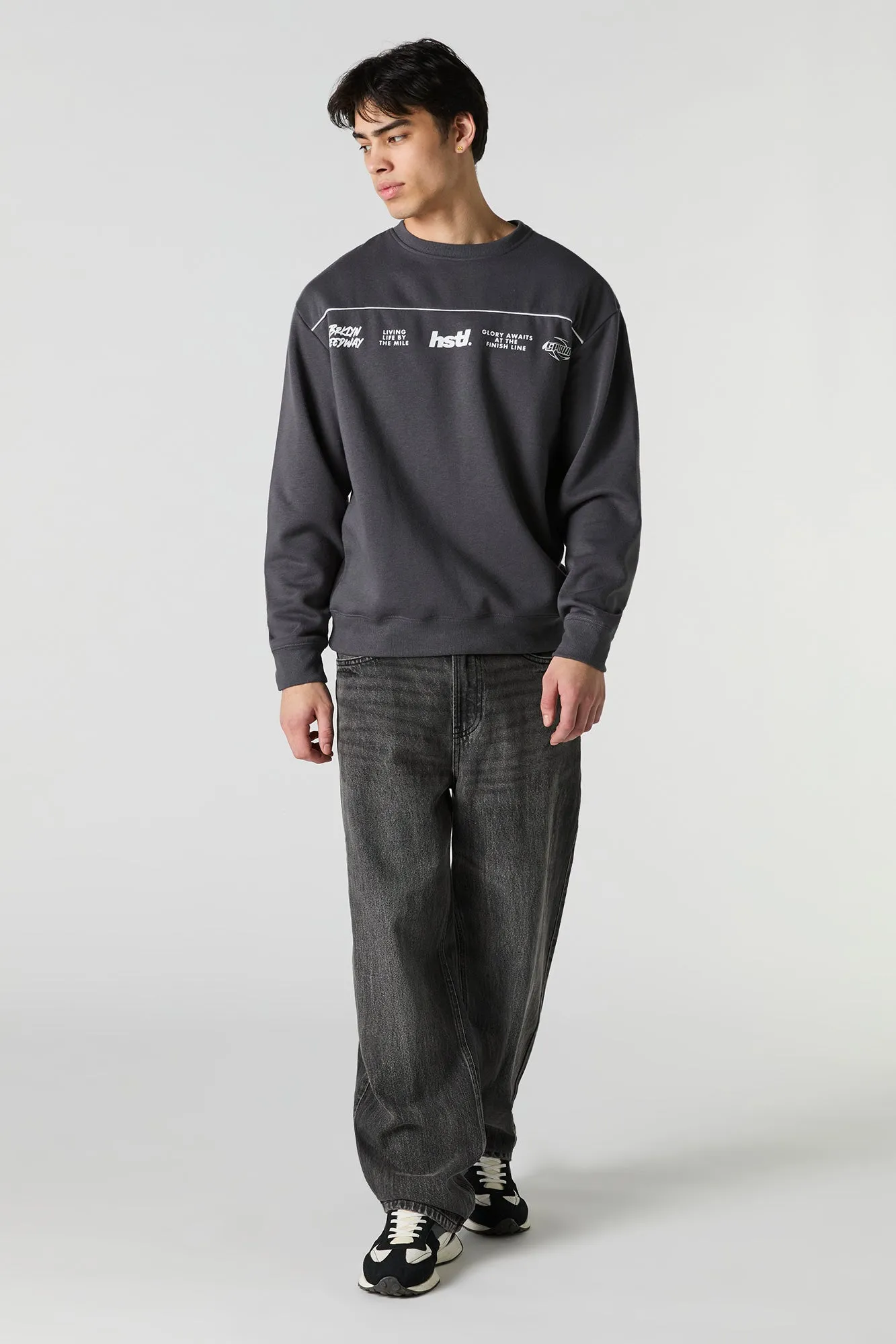Brooklyn Speedway Embroidered Fleece Sweatshirt sold by Charlotte Russe product image thumbnail 3