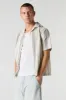 Textured Striped Collared Button-Up Top sold by Charlotte Russe