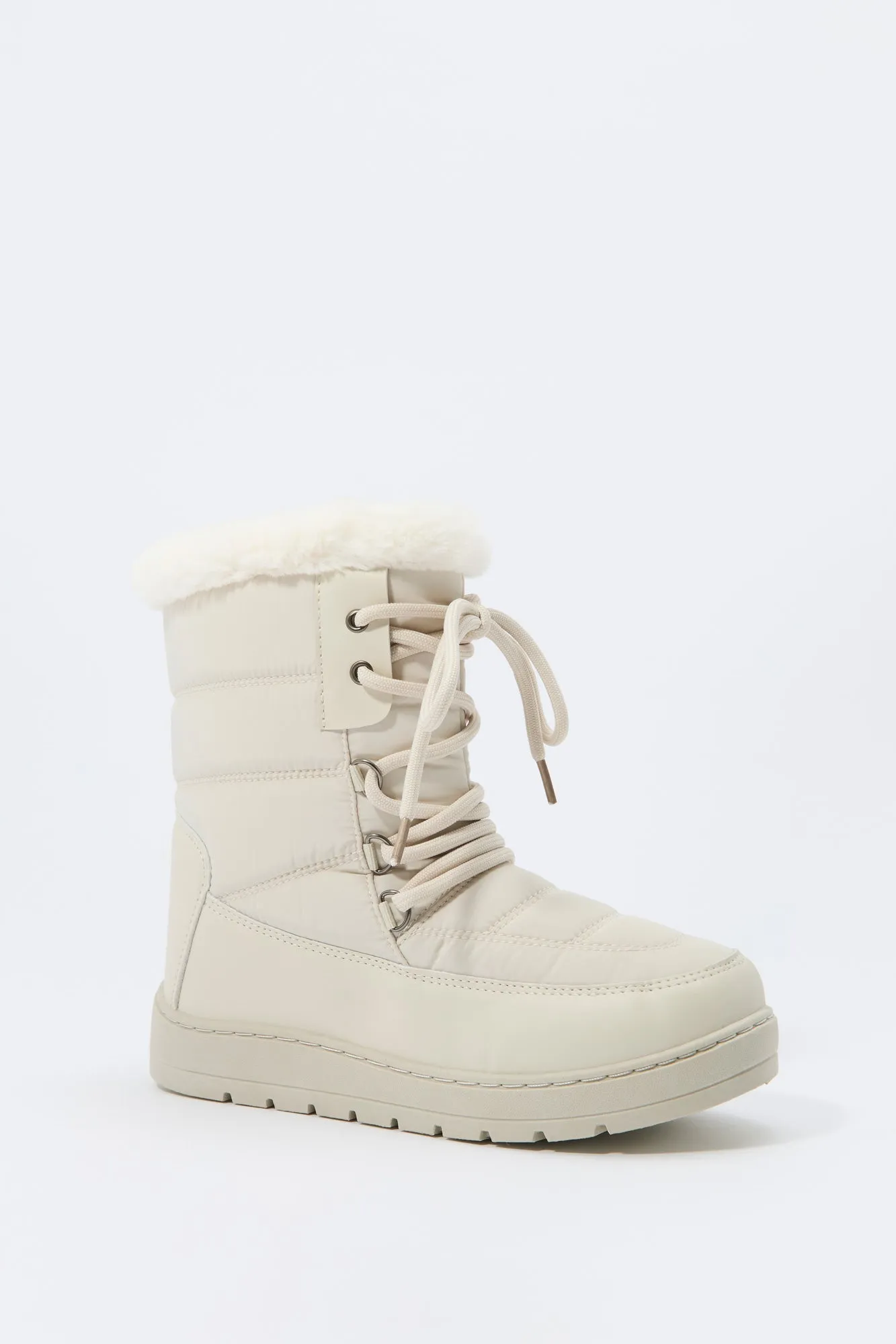 Faux Fur Collared Lace Up Winter Boot sold by Charlotte Russe product image thumbnail 3