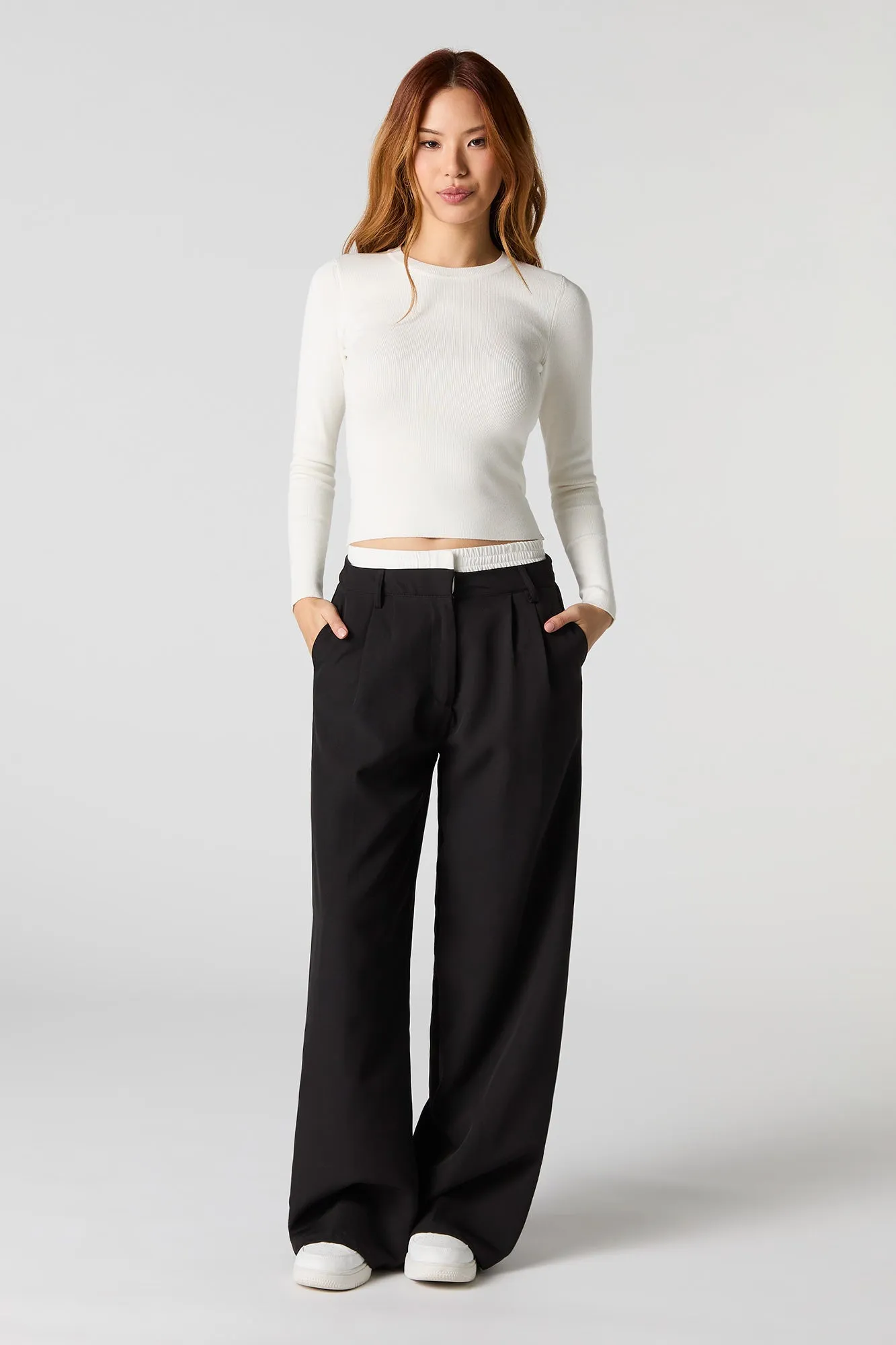 Ribbed Knit Fitted Sweater sold by Charlotte Russe product image thumbnail 3