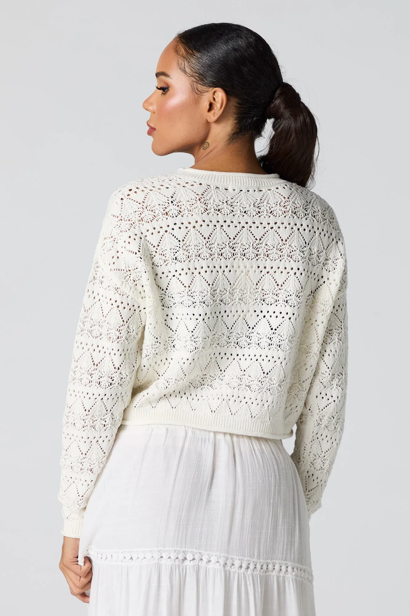 Pointelle Knit Sweater sold by Charlotte Russe product image thumbnail 2