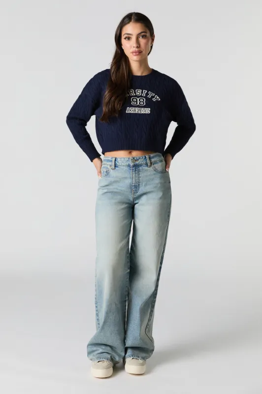 Vintage Light Wash High Rise Stretch Wide Leg Jean sold by Charlotte Russe
