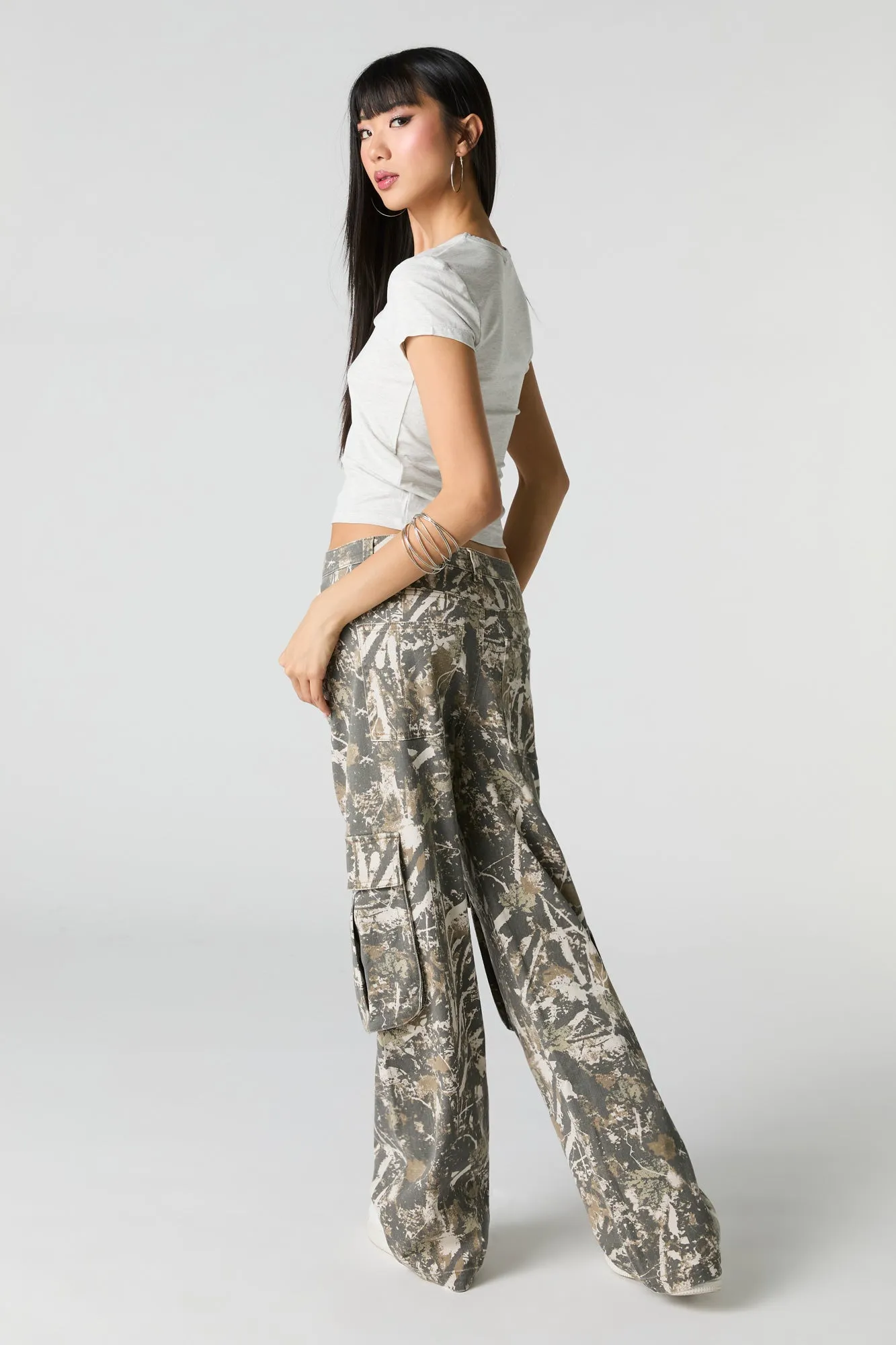 Stretch Denim Baggy Cargo Jean sold by Charlotte Russe product image thumbnail 3