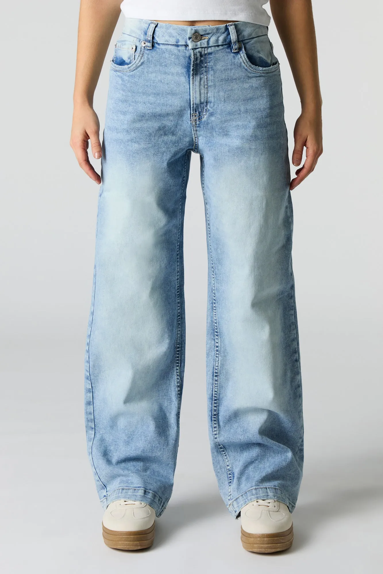 Curvy Stretch Wide Leg Jean sold by Charlotte Russe product image thumbnail 2