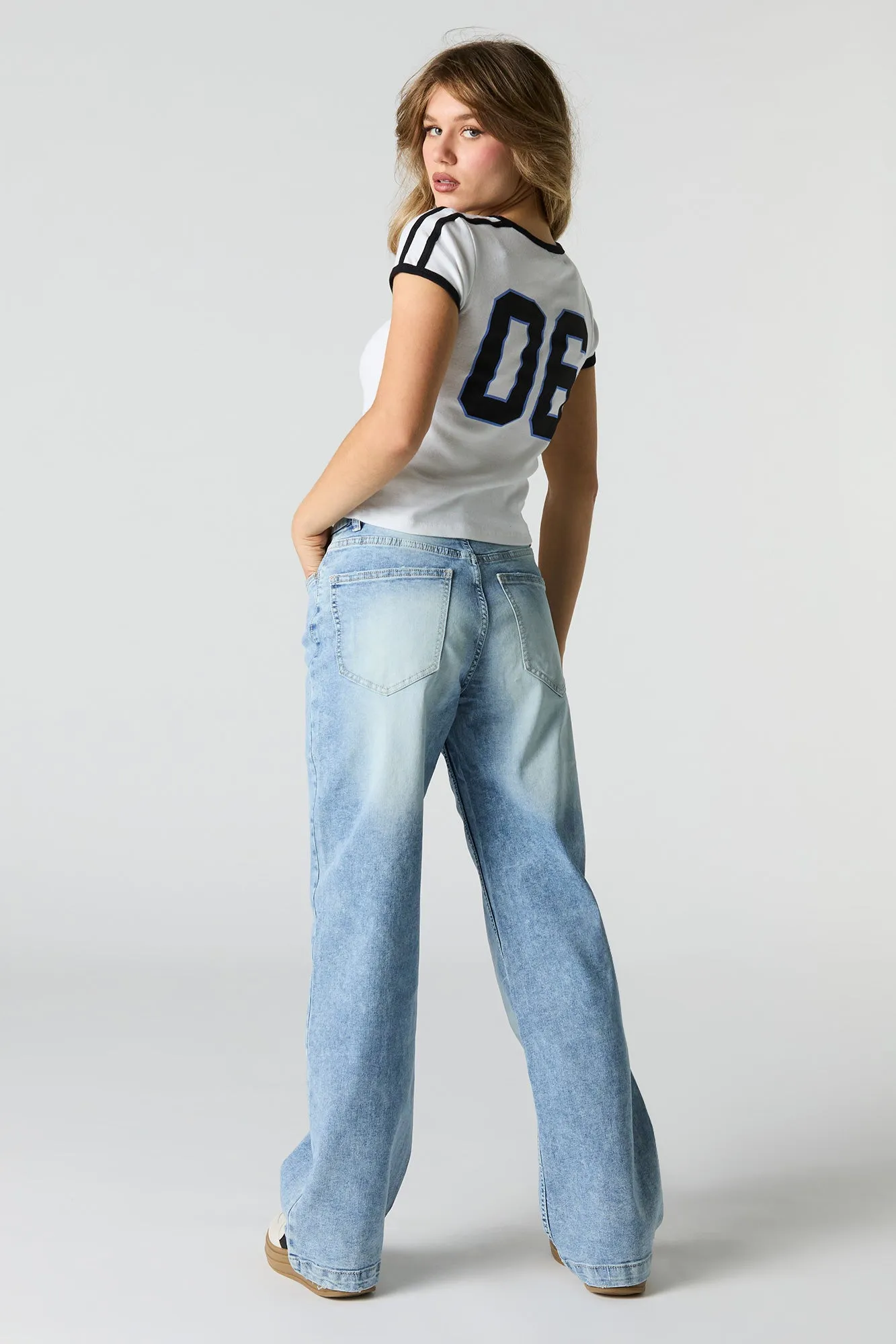 Curvy Stretch Wide Leg Jean sold by Charlotte Russe product image thumbnail 3