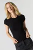 Ribbed Curved Hem T-Shirt sold by Charlotte Russe