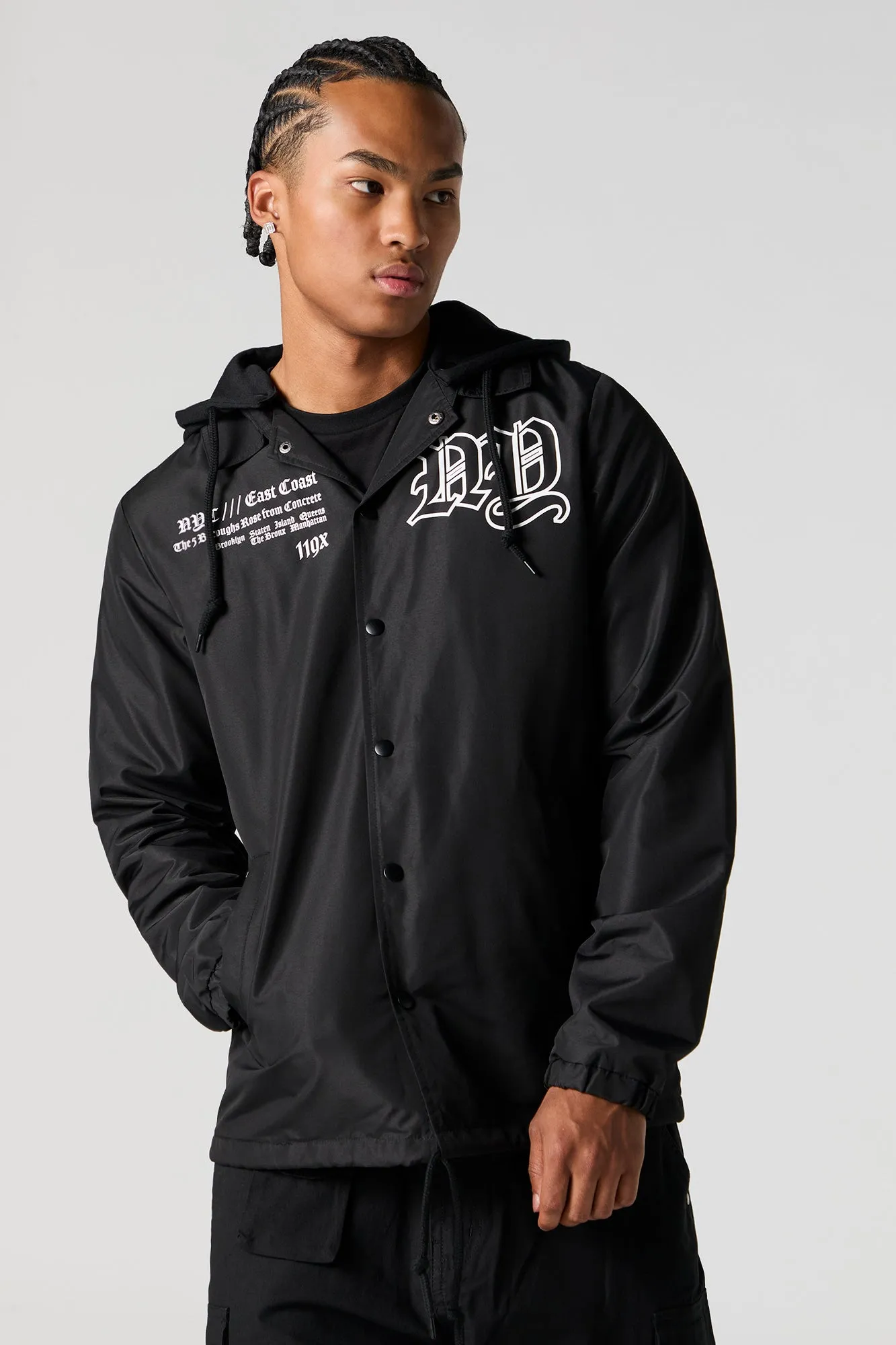 Graphic Hooded Coach Jacket sold by Charlotte Russe product image thumbnail 2