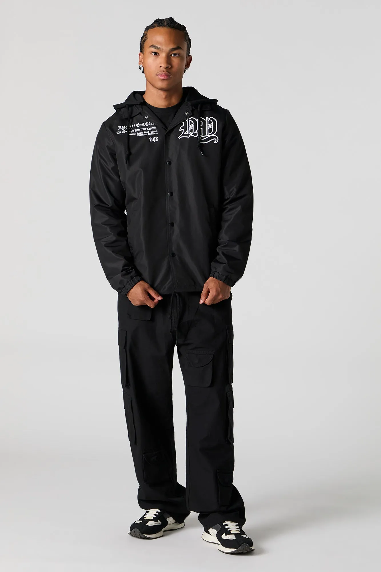 Graphic Hooded Coach Jacket sold by Charlotte Russe product image thumbnail 4