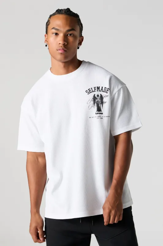 Self Made Waffle Knit Relaxed T-Shirt sold by Charlotte Russe