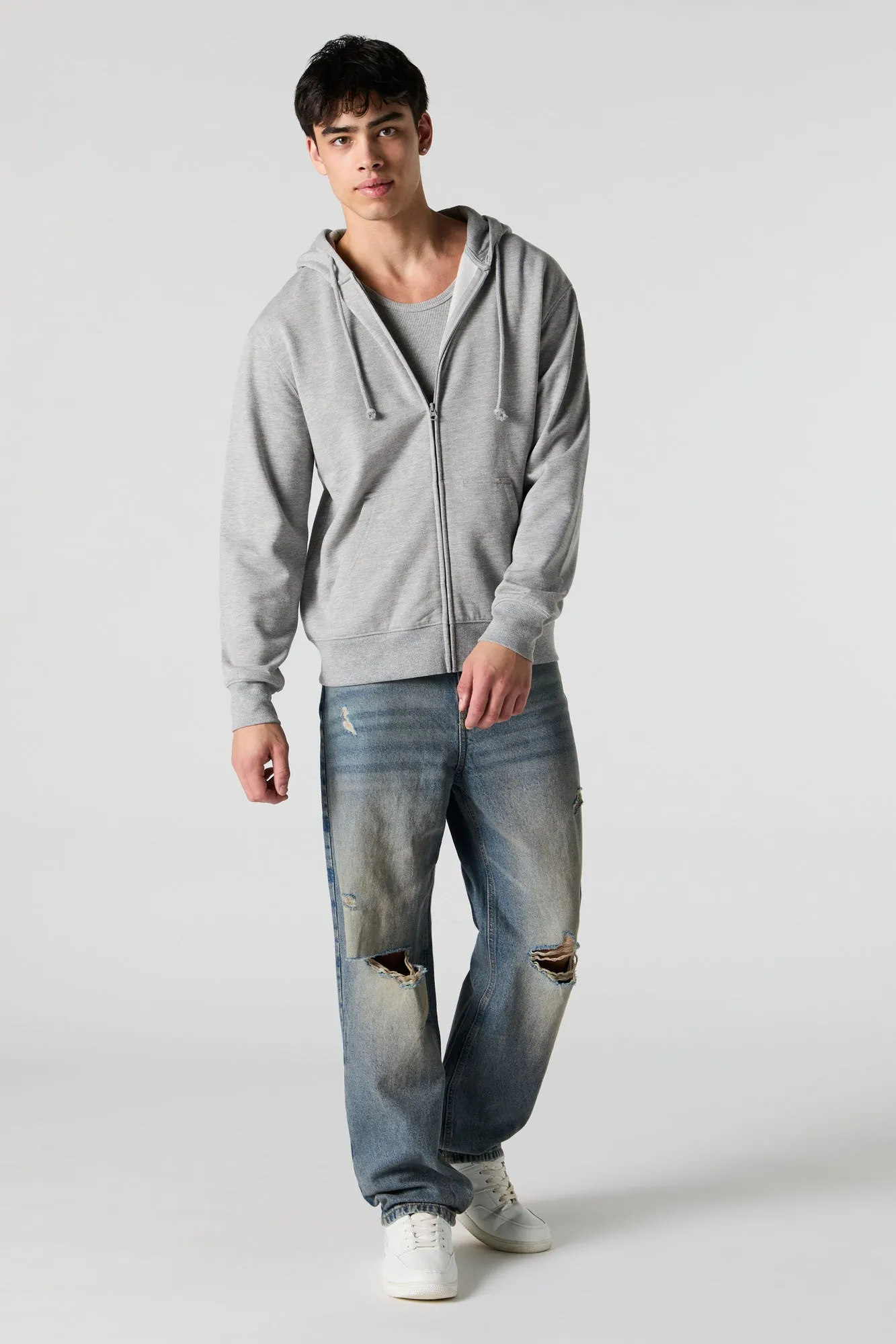 Fleece Zip-Up Hoodie sold by Charlotte Russe product image thumbnail 3