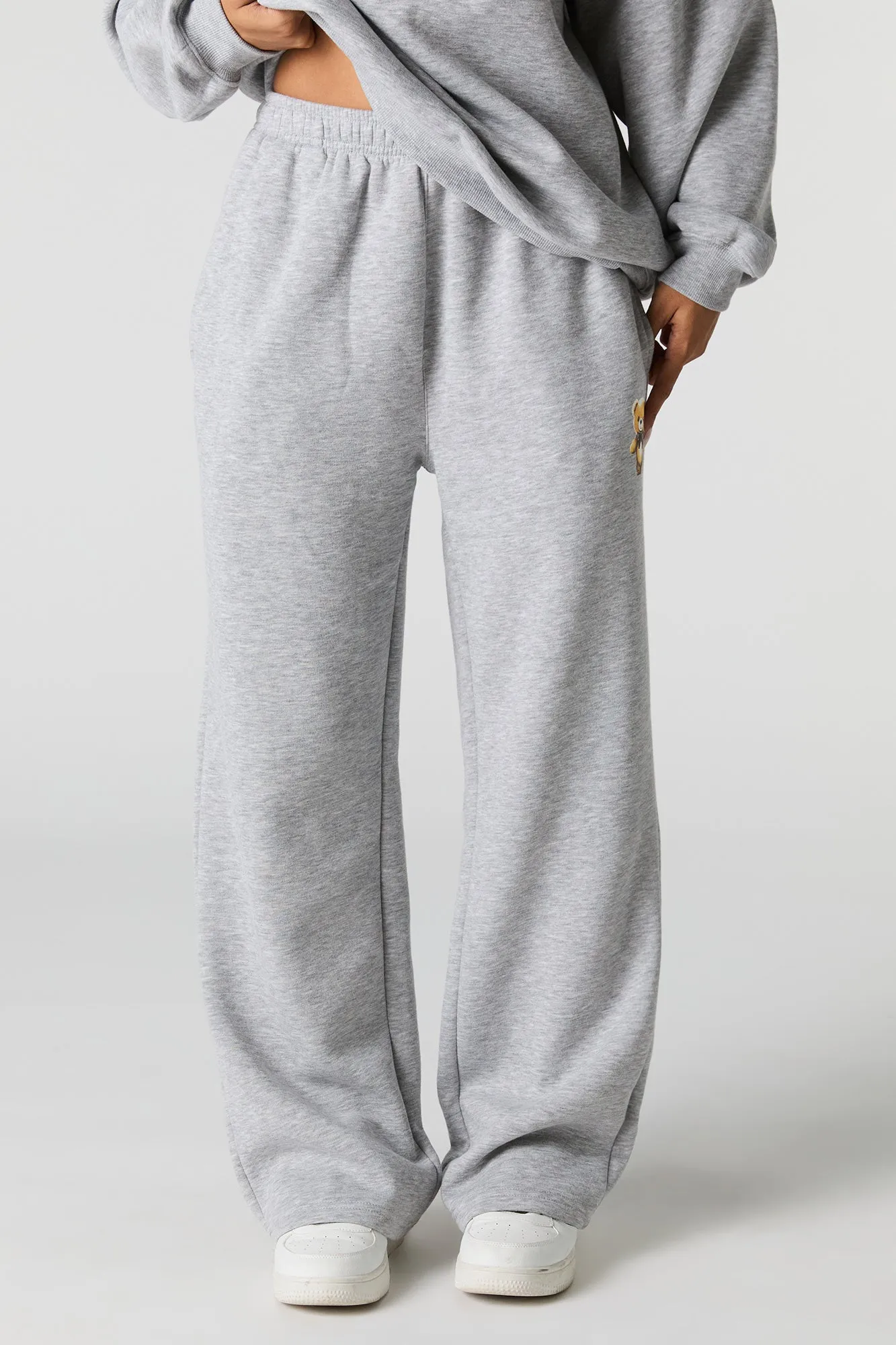 Graphic Fleece Wide Leg Sweatpant sold by Charlotte Russe product image thumbnail 2