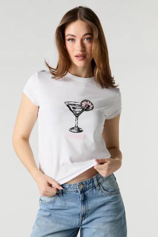 Martini Graphic T-Shirt sold by Charlotte Russe