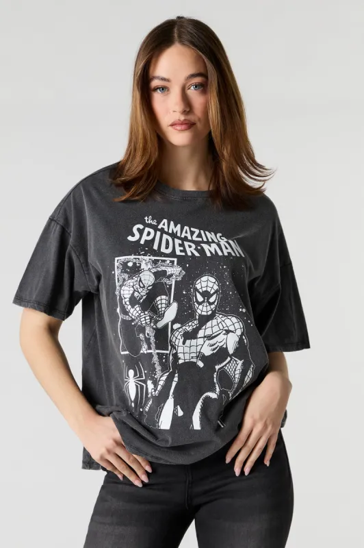 Spiderman Graphic Washed Boyfriend T-Shirt sold by Charlotte Russe