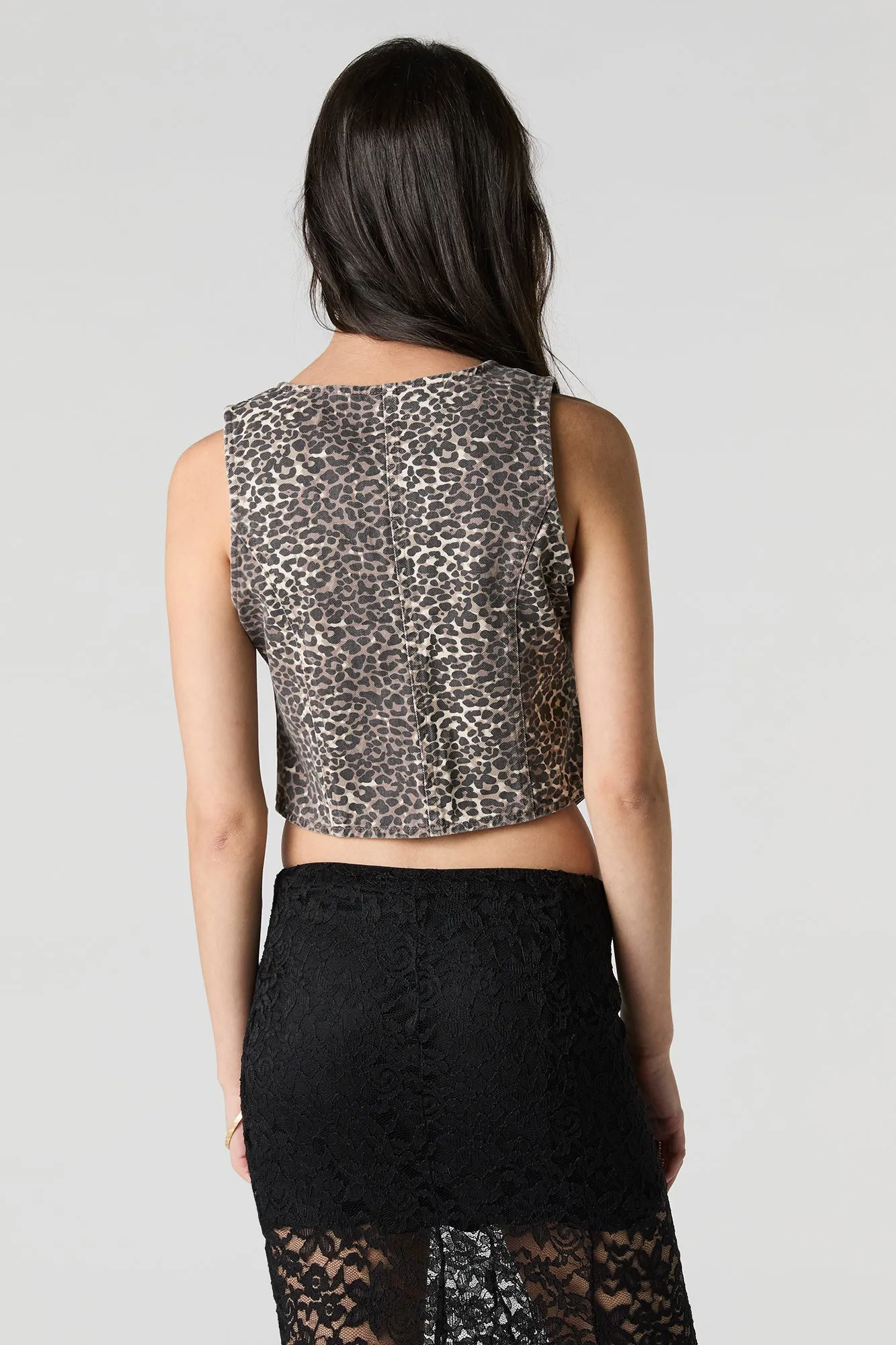 Animal Print Denim Vest sold by Charlotte Russe product image thumbnail 5
