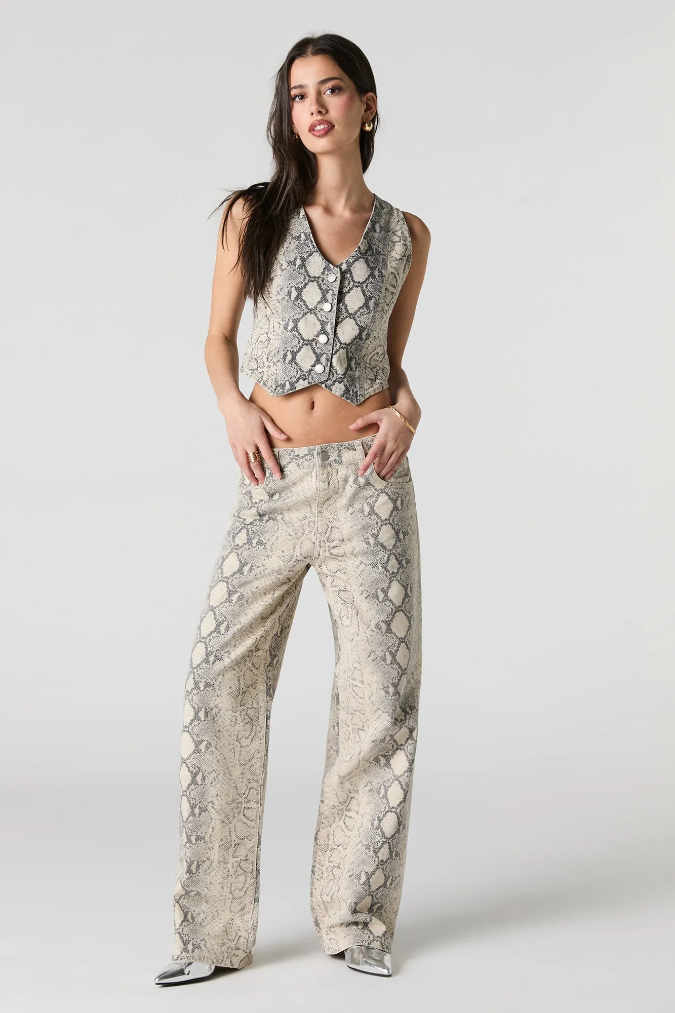 Animal Print Denim Vest sold by Charlotte Russe product image thumbnail 3