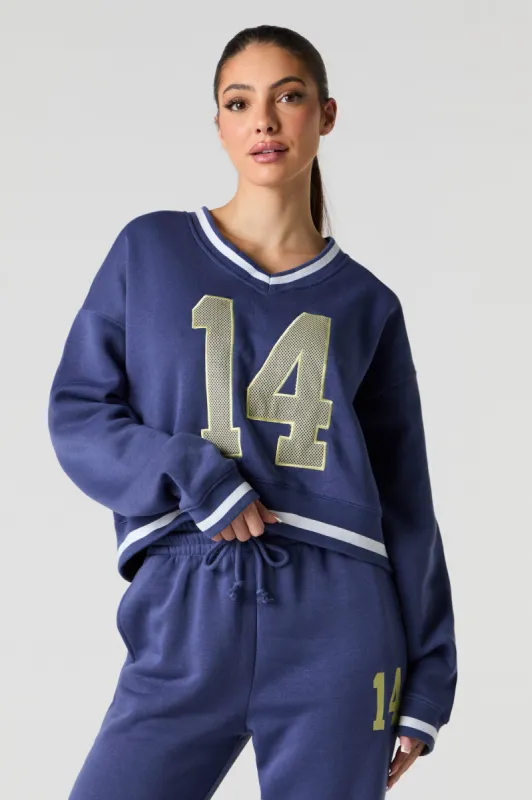 Chenille Embroidered Destination Sweatshirt sold by Charlotte Russe
