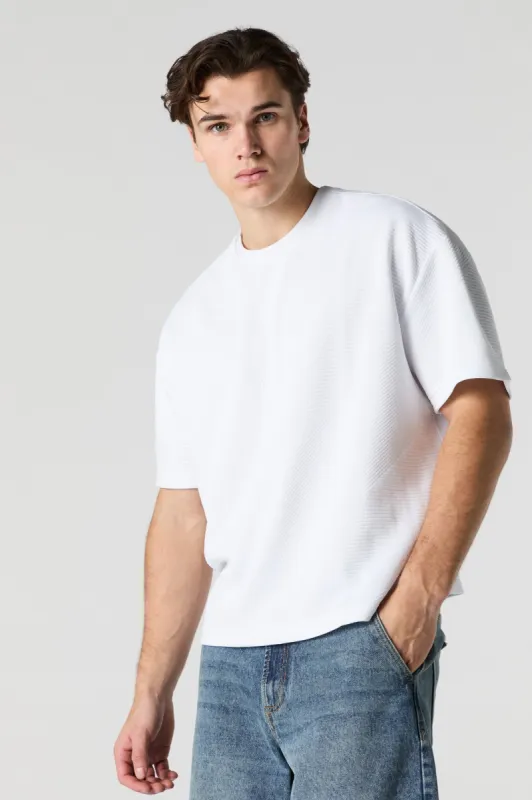 Ribbed Textured Relaxed T-Shirt sold by Charlotte Russe