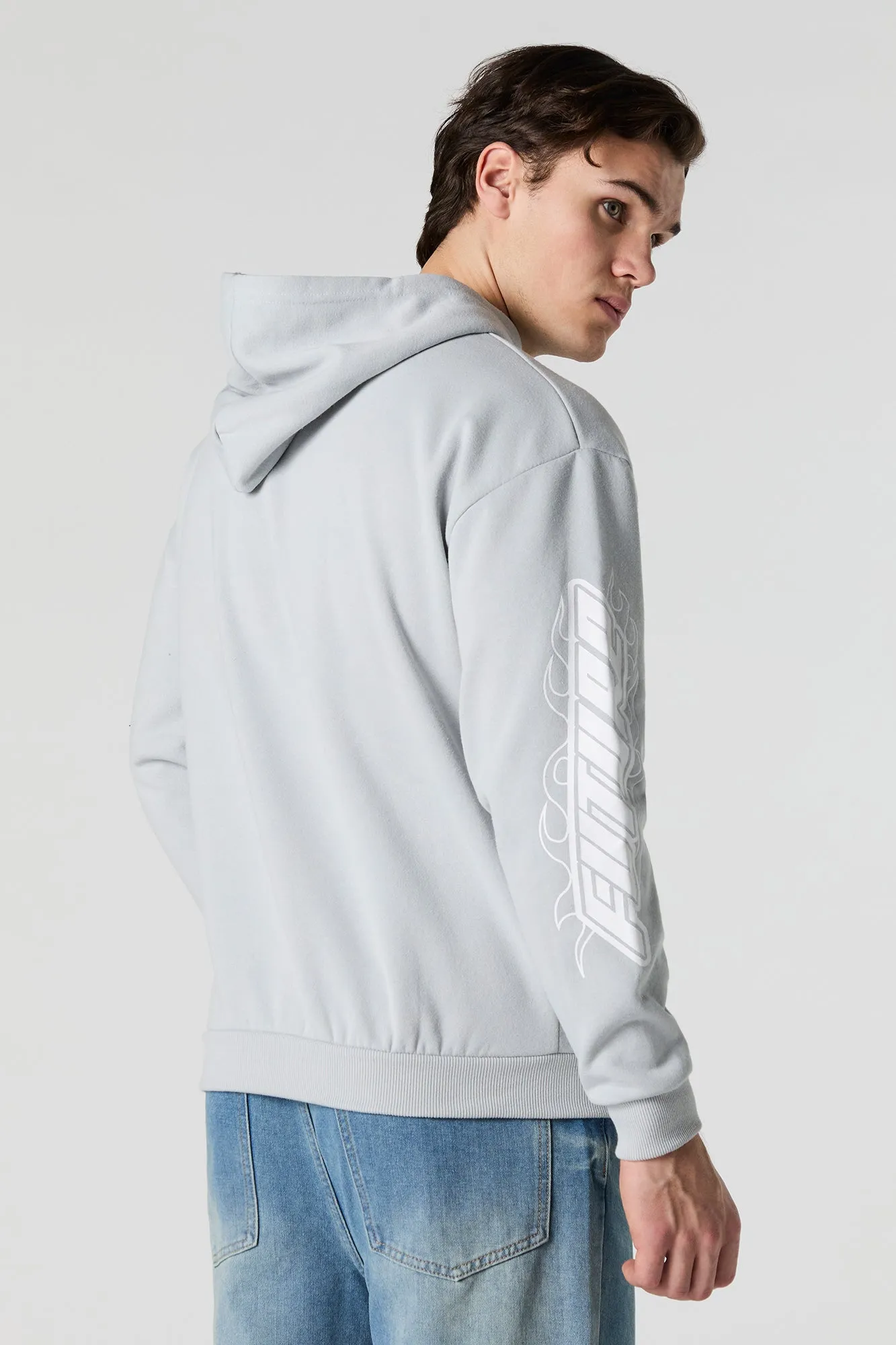 Racing Graphic Embroidered Fleece Hoodie sold by Charlotte Russe product image thumbnail 2