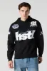 Racing Graphic Embroidered Fleece Hoodie sold by Charlotte Russe