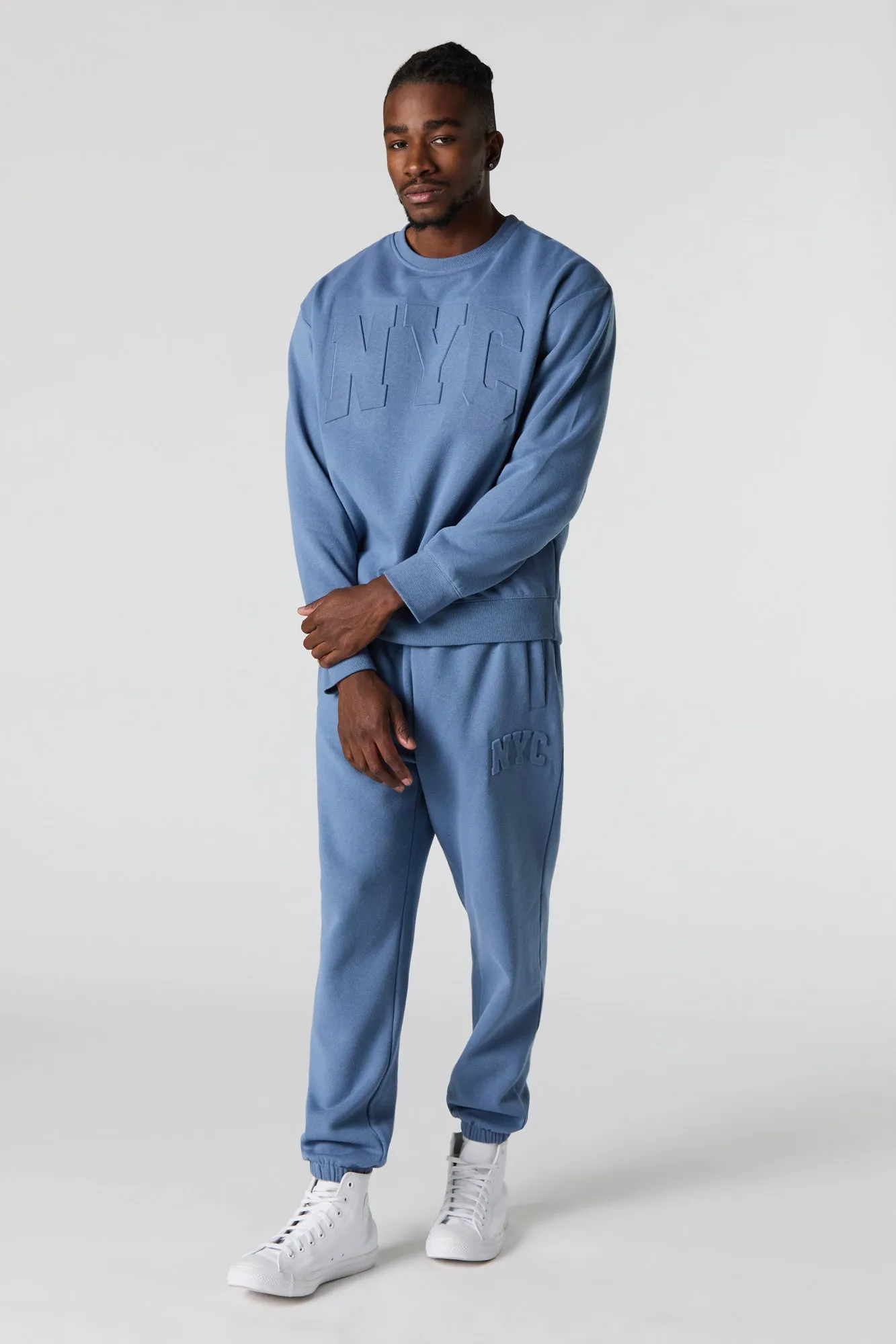 City Embossed Fleece Jogger sold by Charlotte Russe product image thumbnail 2