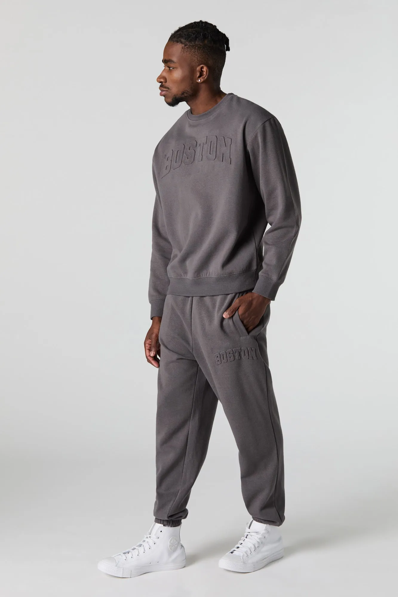 City Embossed Fleece Jogger sold by Charlotte Russe product image thumbnail 5