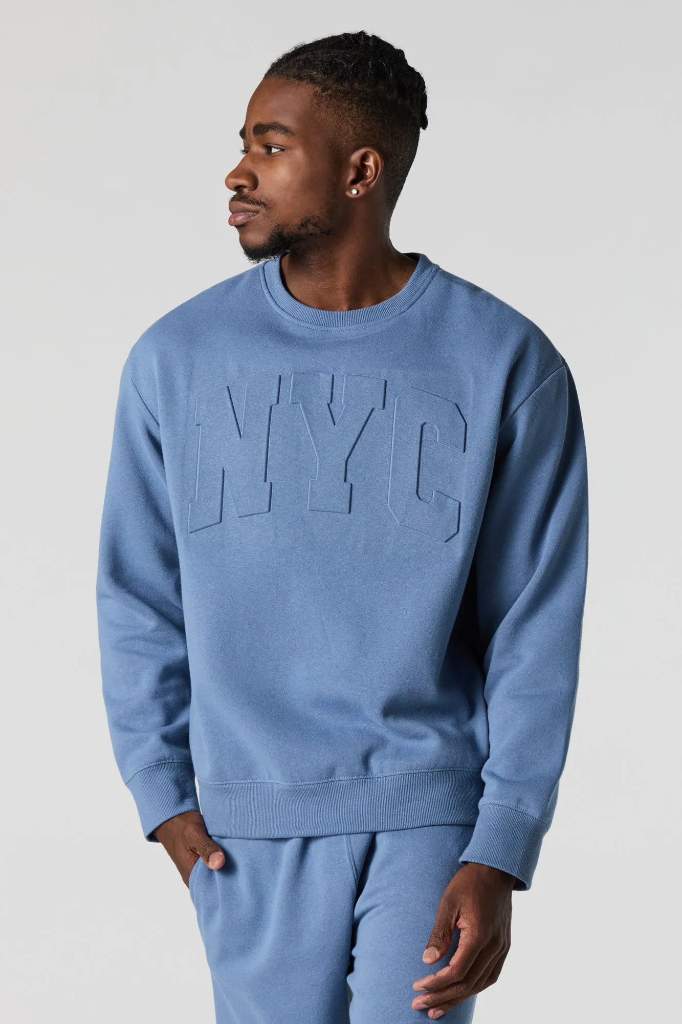 City Embossed Fleece Sweatshirt sold by Charlotte Russe