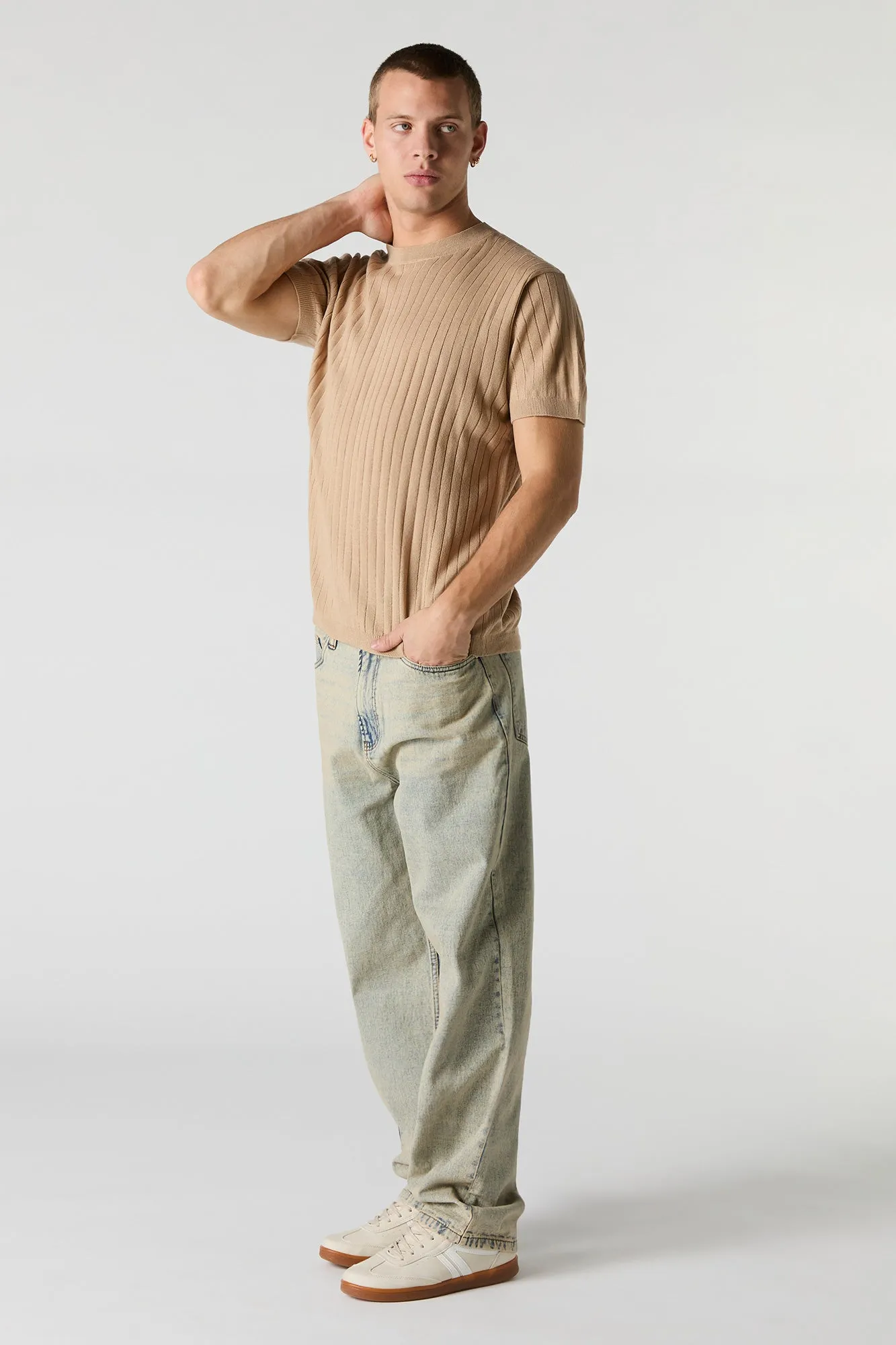 Ribbed Knit T-Shirt sold by Charlotte Russe product image thumbnail 3