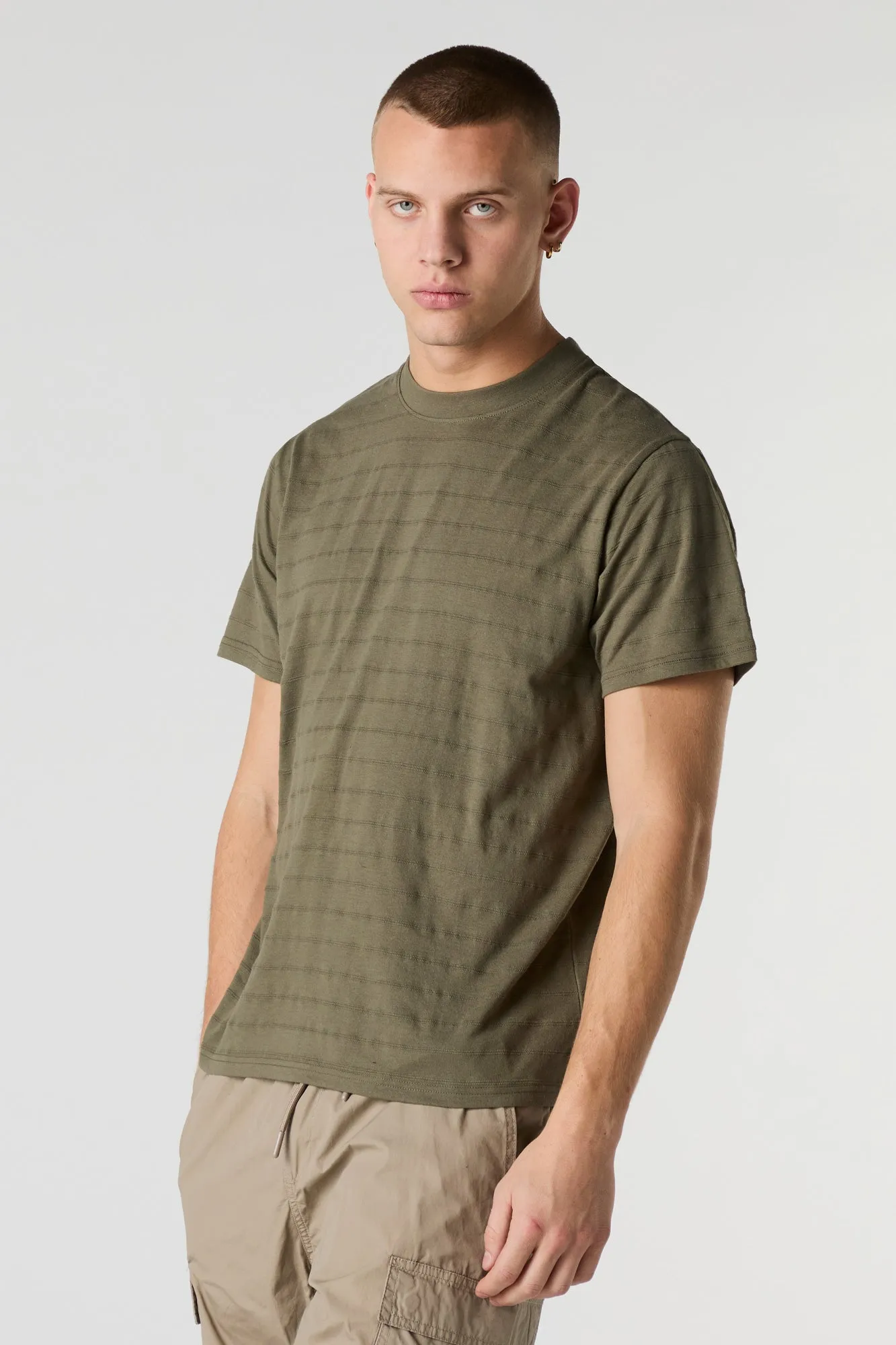 Textured Striped T-Shirt sold by Charlotte Russe product image thumbnail 4