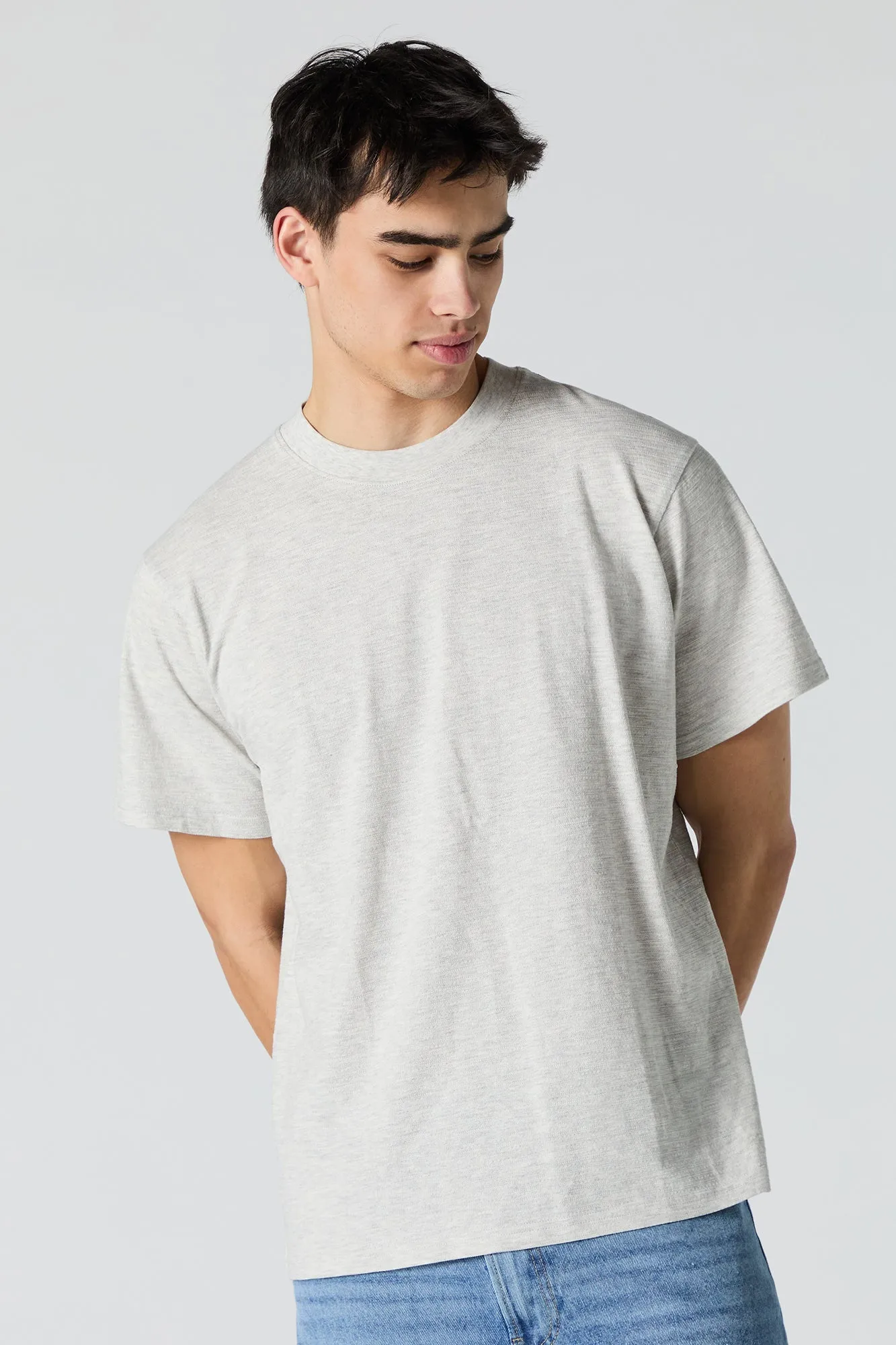 Textured Crewneck T-Shirt sold by Charlotte Russe