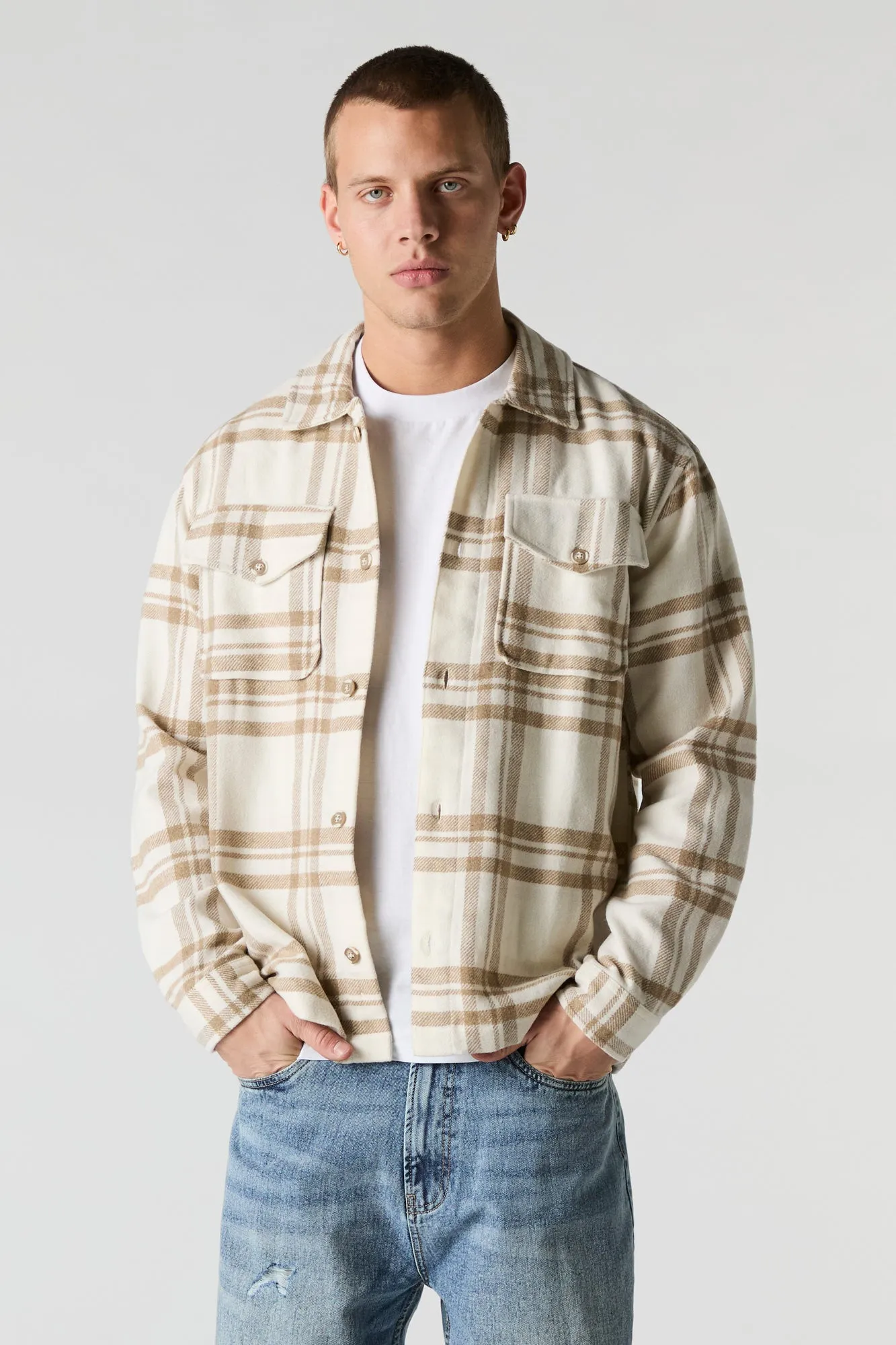 Plaid Button-Up Top sold by Charlotte Russe